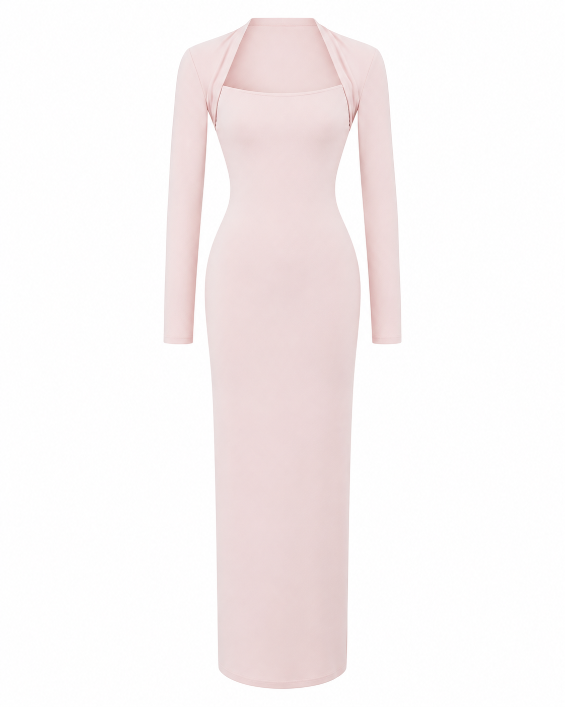 ROBE LONGUE EN MAILLE COL CARRÉ