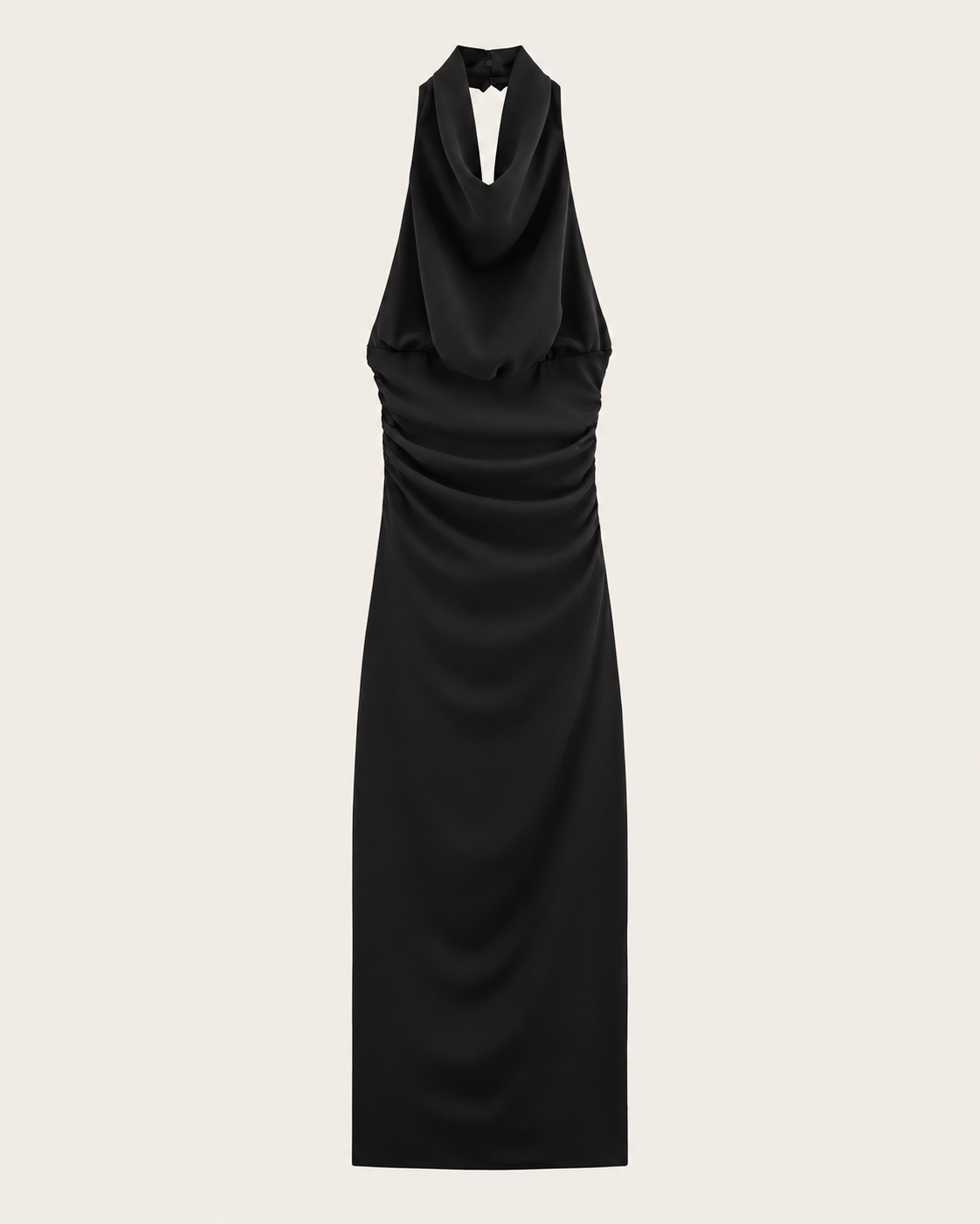 ROBE MI-LONGUE DRAPÉE COL AMÉRICAIN