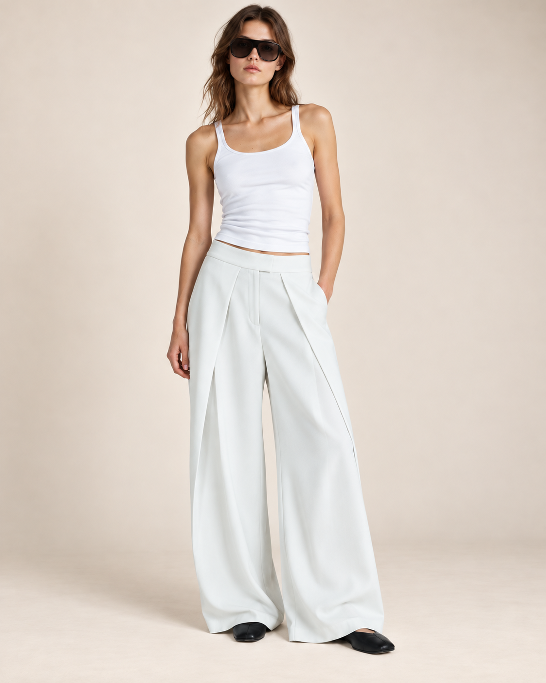 PANTALON LARGE À PINCES