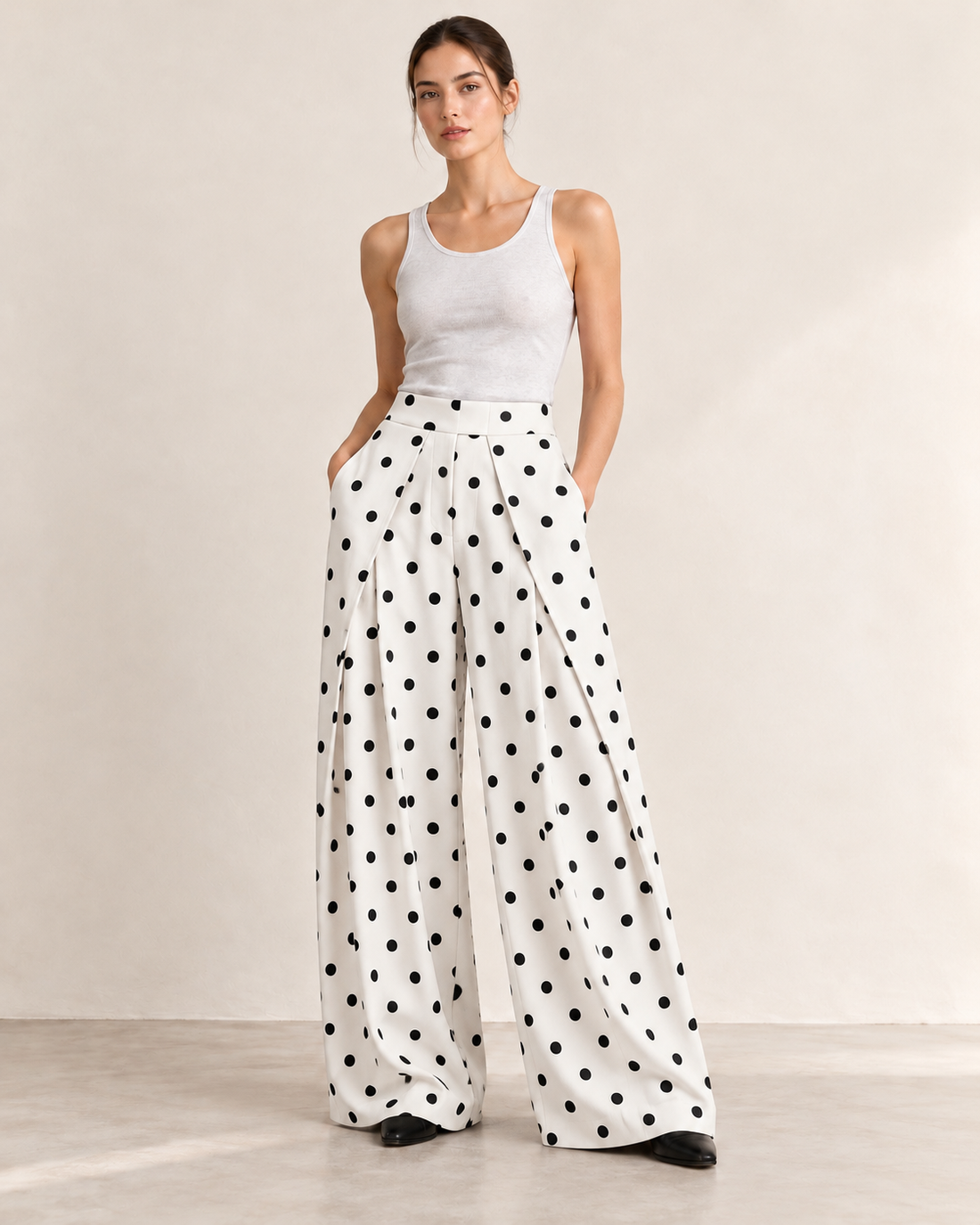 PANTALON LARGE À PINCES