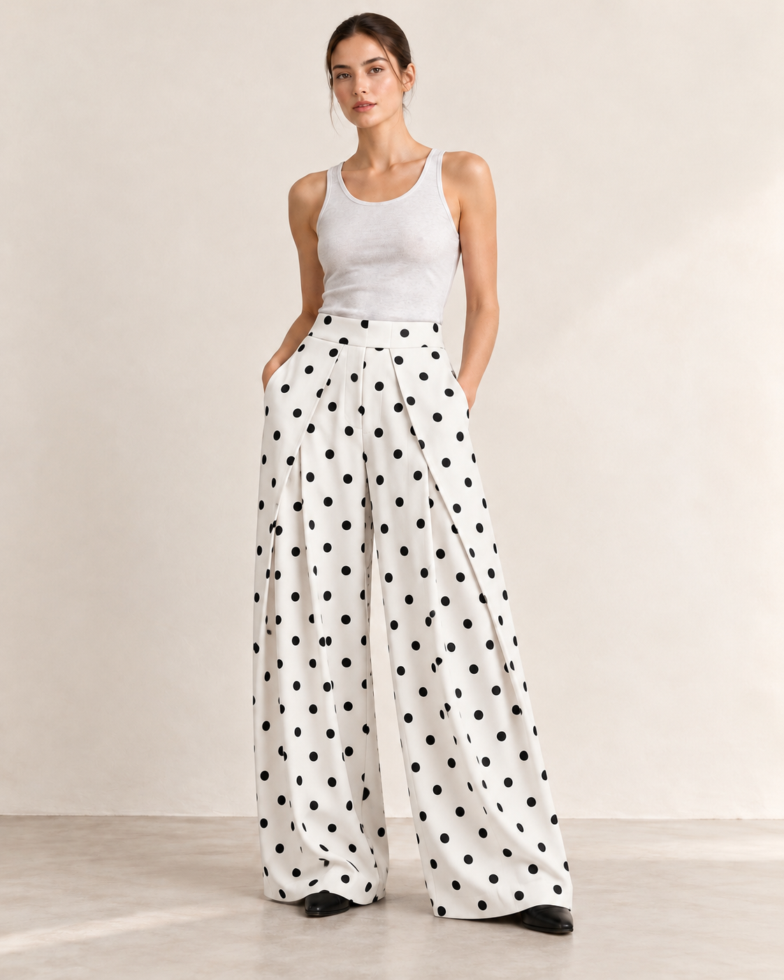 PANTALON LARGE À PINCES