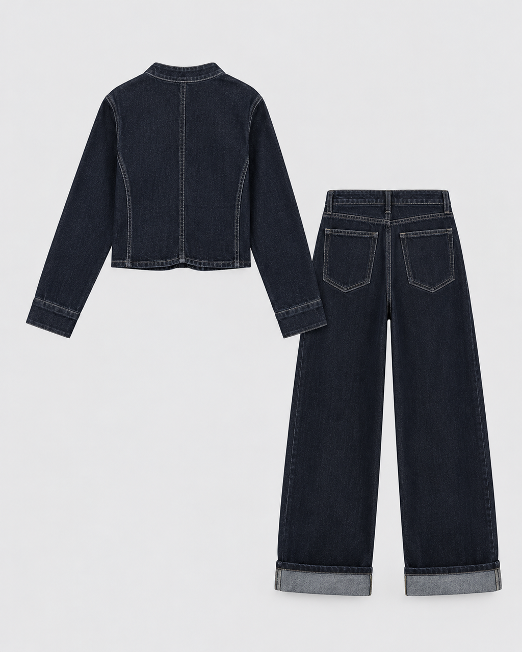 ENSEMBLE VESTE BOUTONS CHINOIS JEAN LARGE