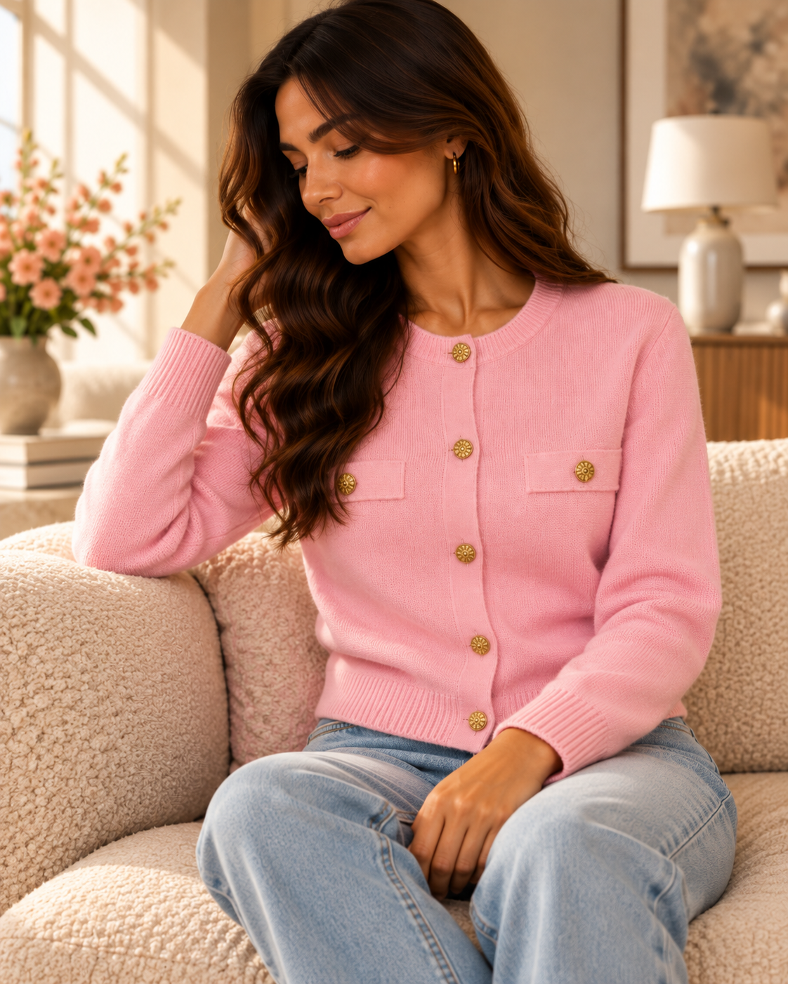 CARDIGAN UNI BOUTONNÉ