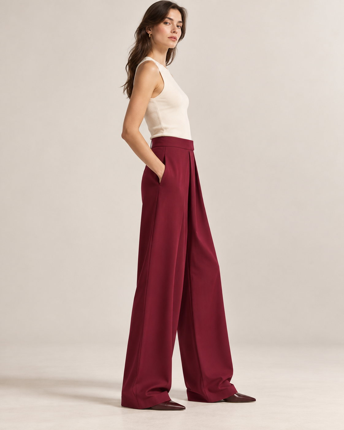 PANTALON LARGE À PINCES