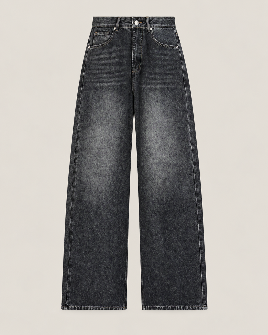 JEAN LARGE TAILLE HAUTE DÉLAVÉ