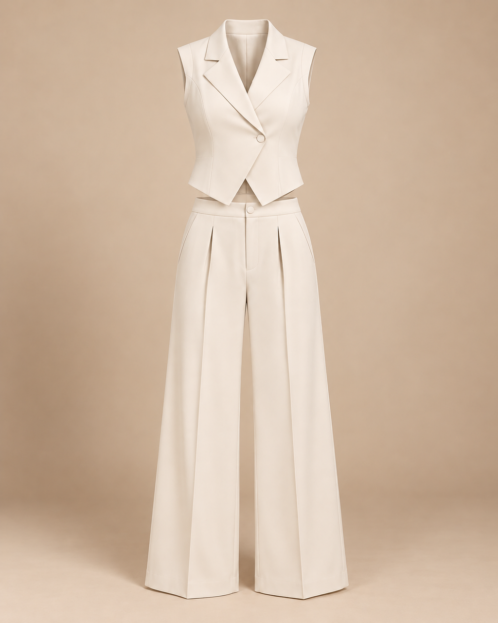 ENSEMBLE GILET TAILLEUR PANTALON PLISSÉ