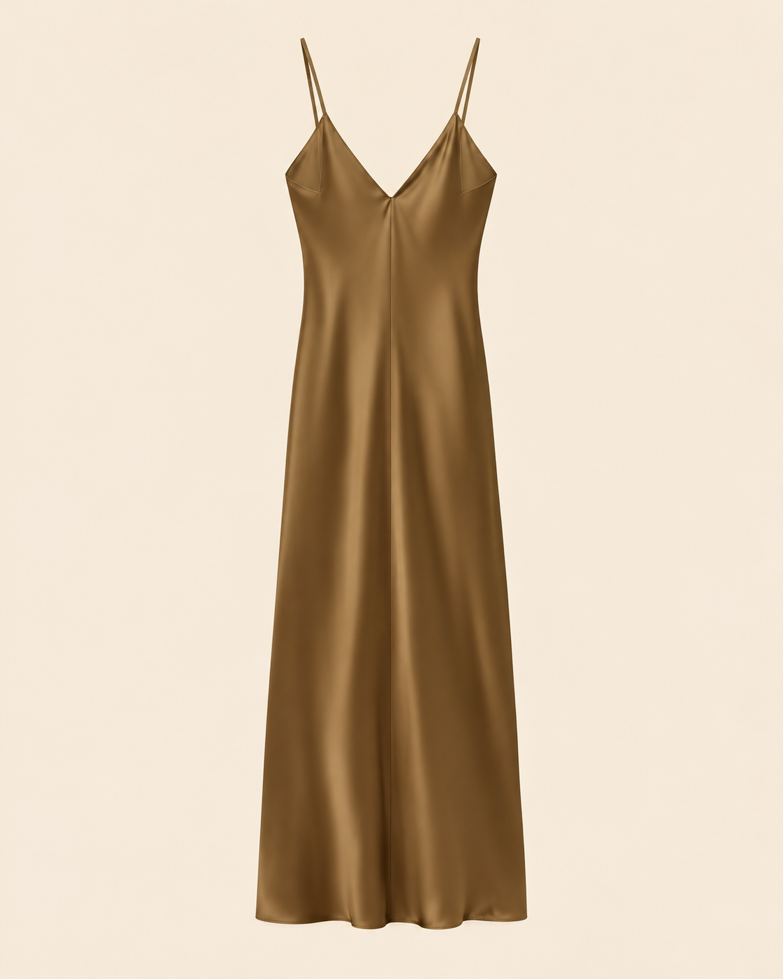 ROBE LONGUE SATINÉE À BRETELLES