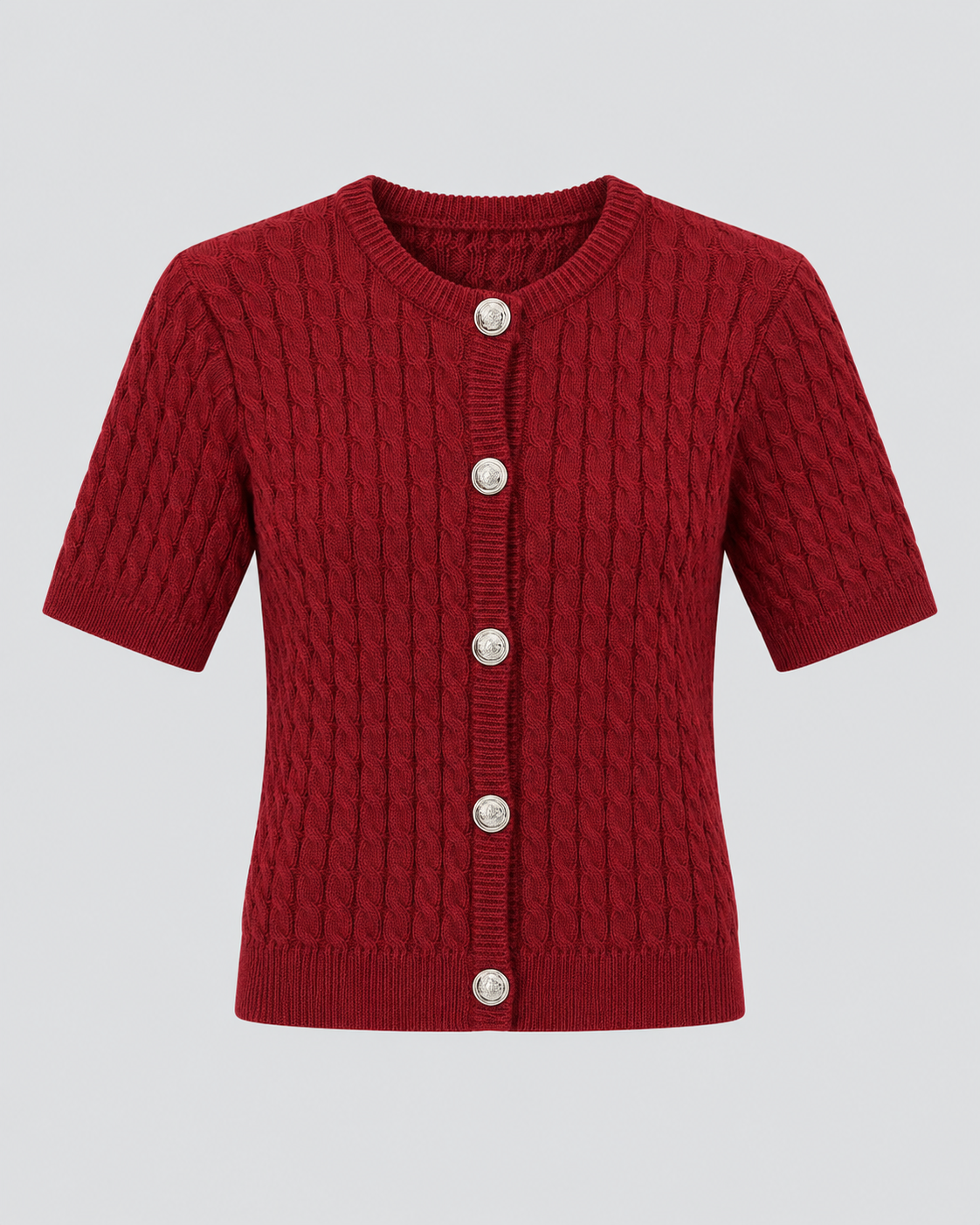 CARDIGAN MANCHE COURTE BOUTONNÉ