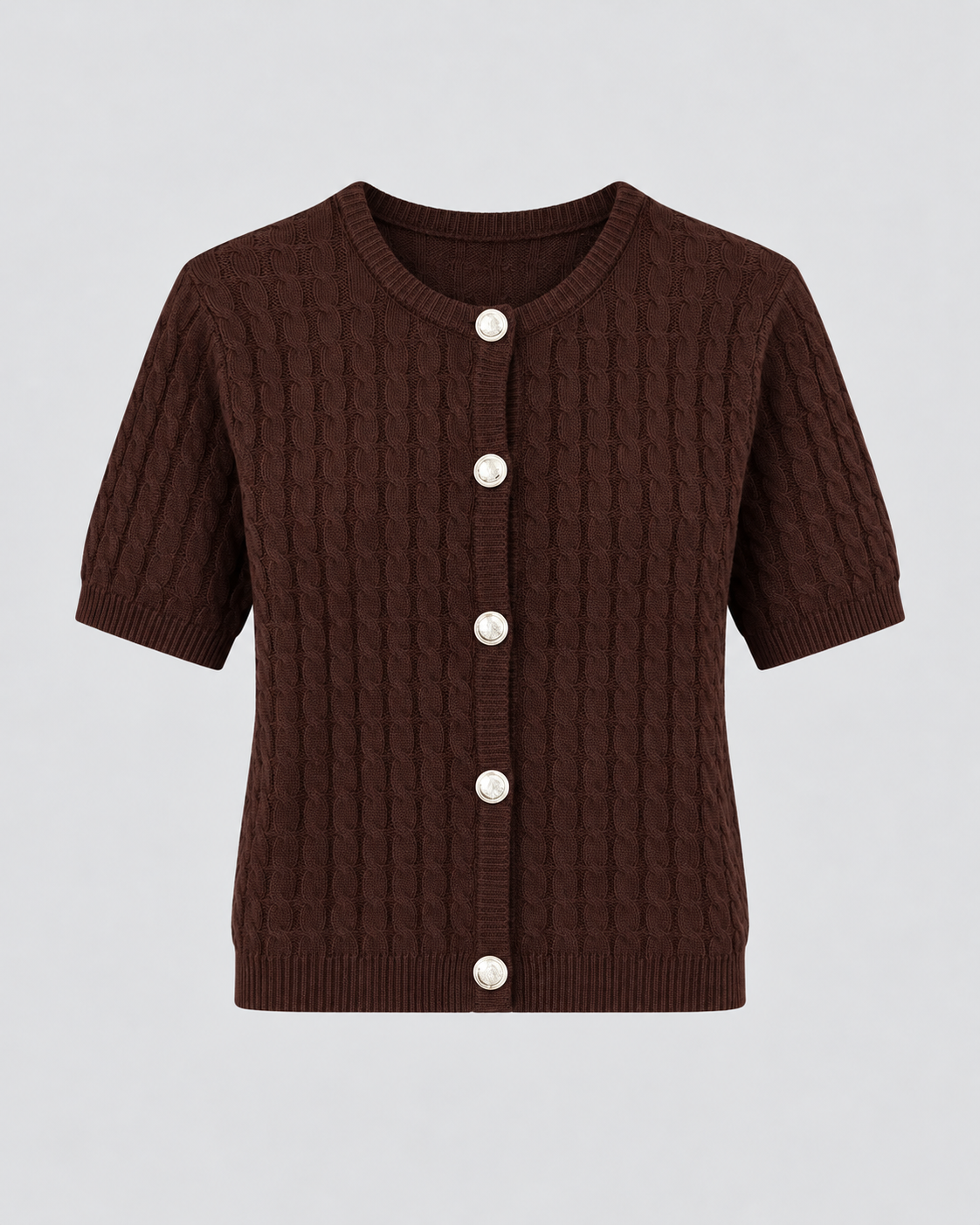 CARDIGAN MANCHE COURTE BOUTONNÉ