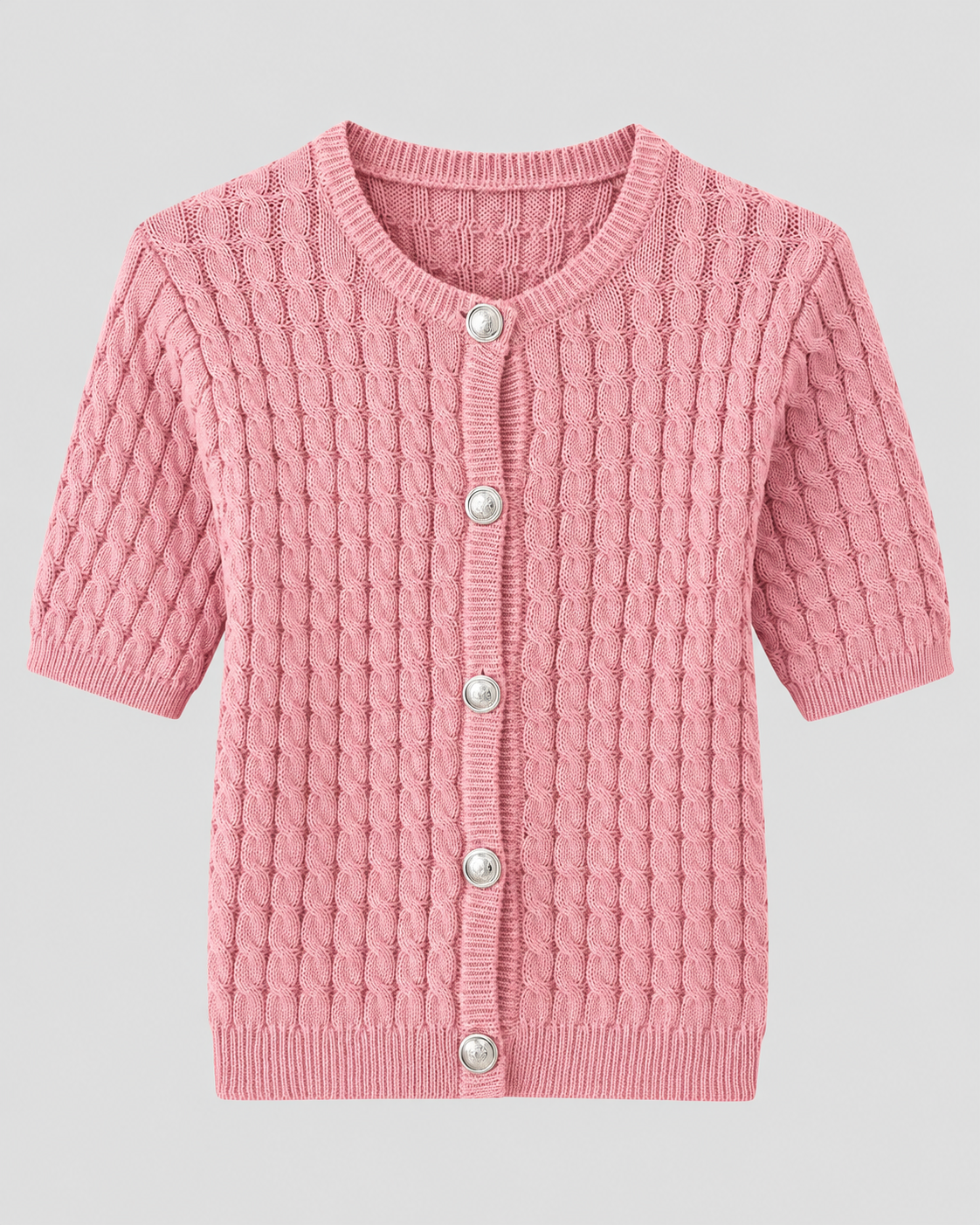 CARDIGAN MANCHE COURTE BOUTONNÉ