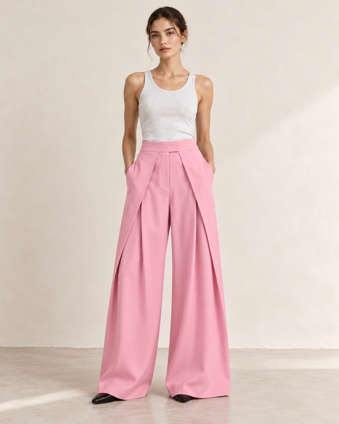 PANTALON LARGE À PINCES