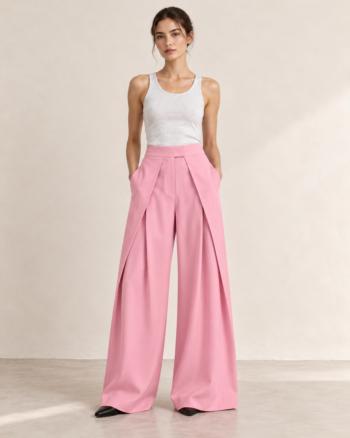 PANTALON LARGE À PINCES