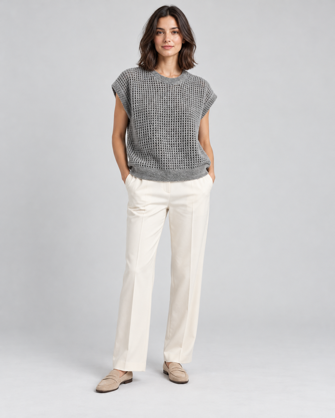 GILET SANS MANCHES EN MAILLE