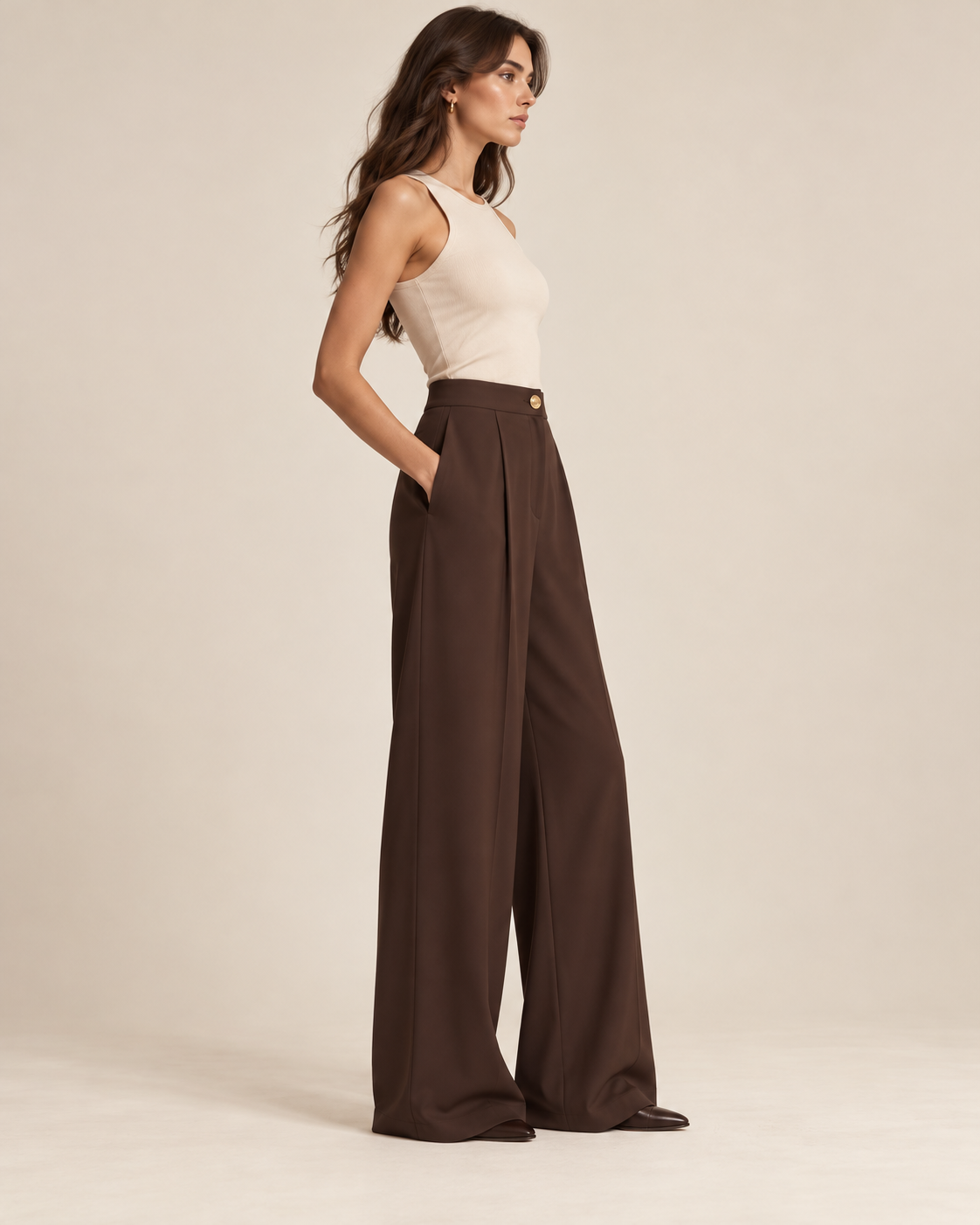 PANTALON BOUTON DORÉ