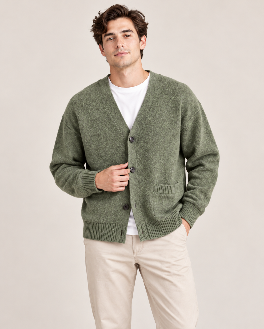 CARDIGAN BOUTONNÉ COL V