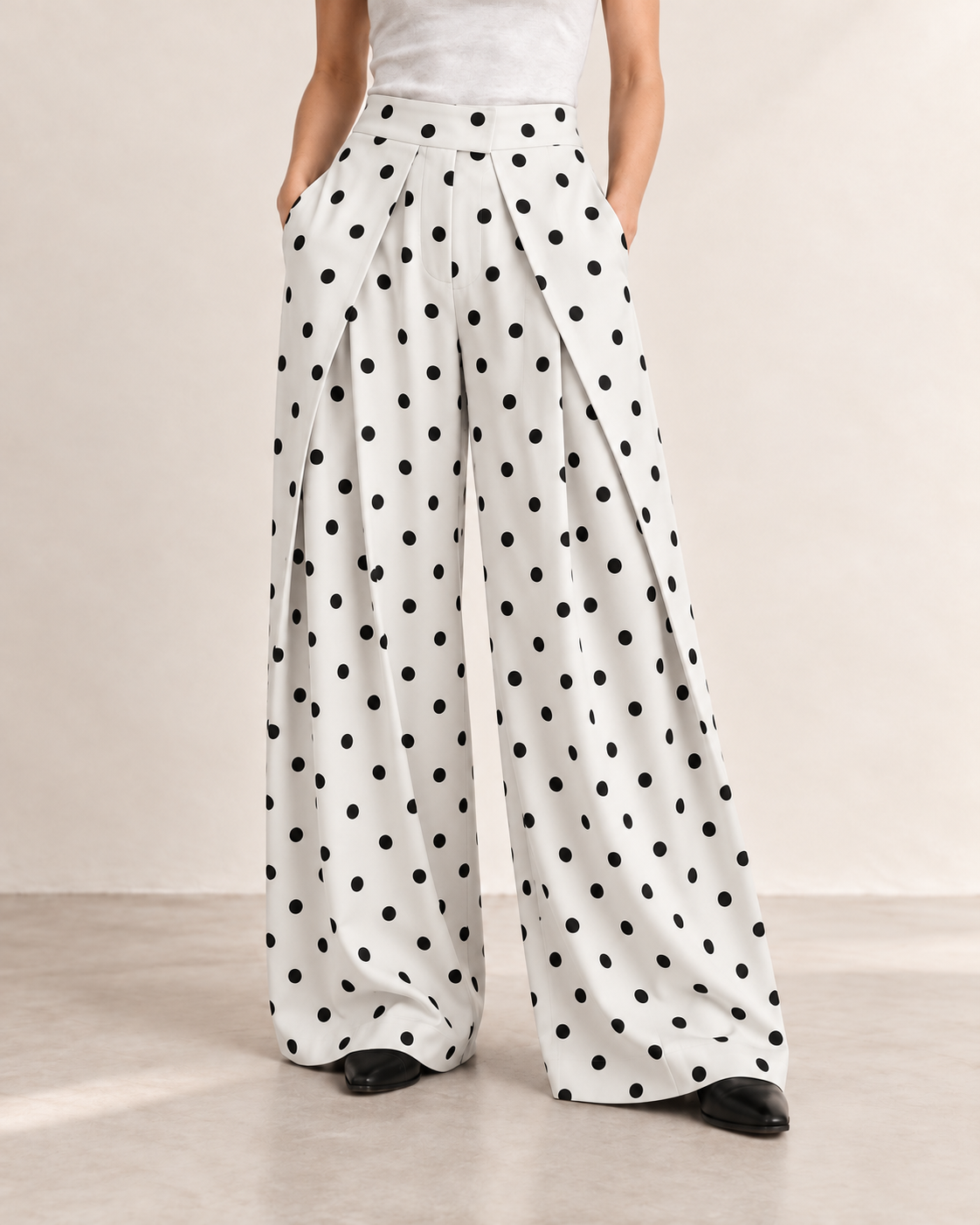 PANTALON LARGE À PINCES