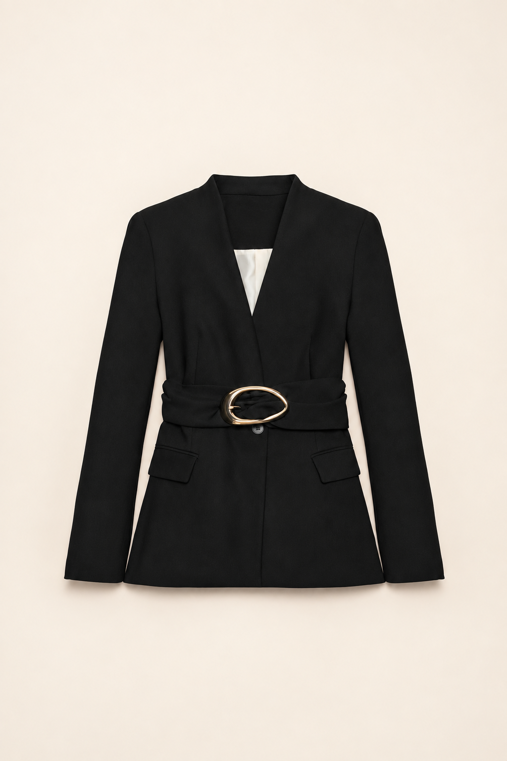 ENSEMBLE BLAZER CEINTURÉ PANTALON LARGE