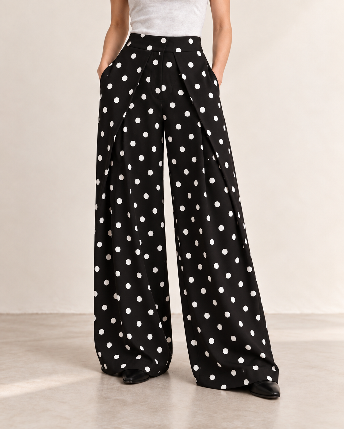 PANTALON LARGE À PINCES