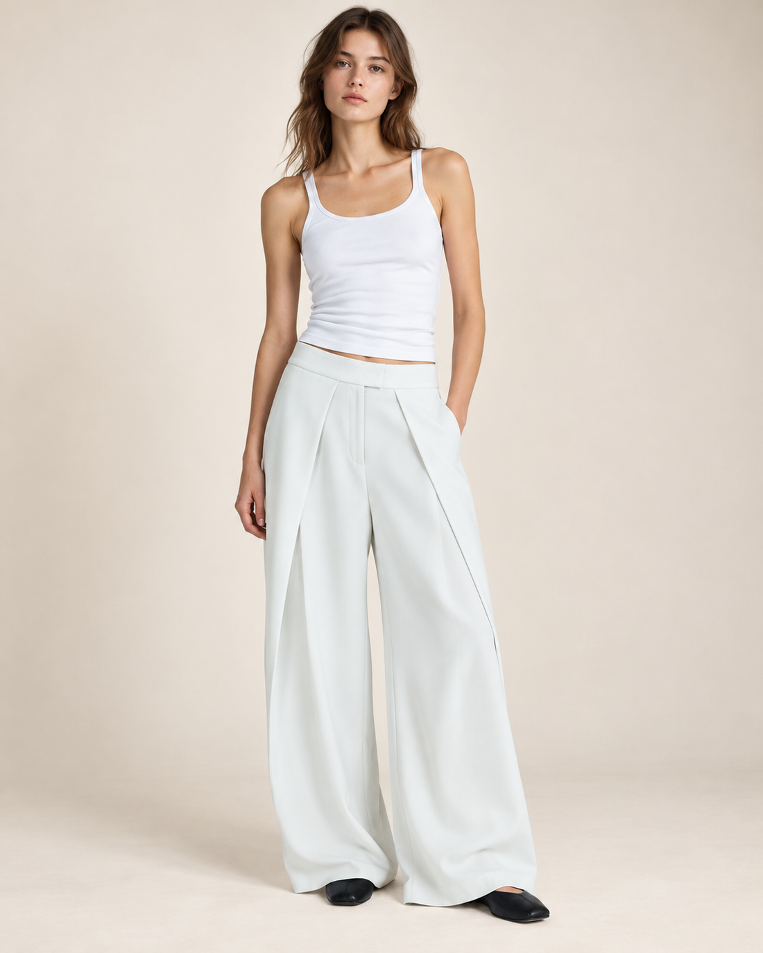 PANTALON LARGE À PINCES