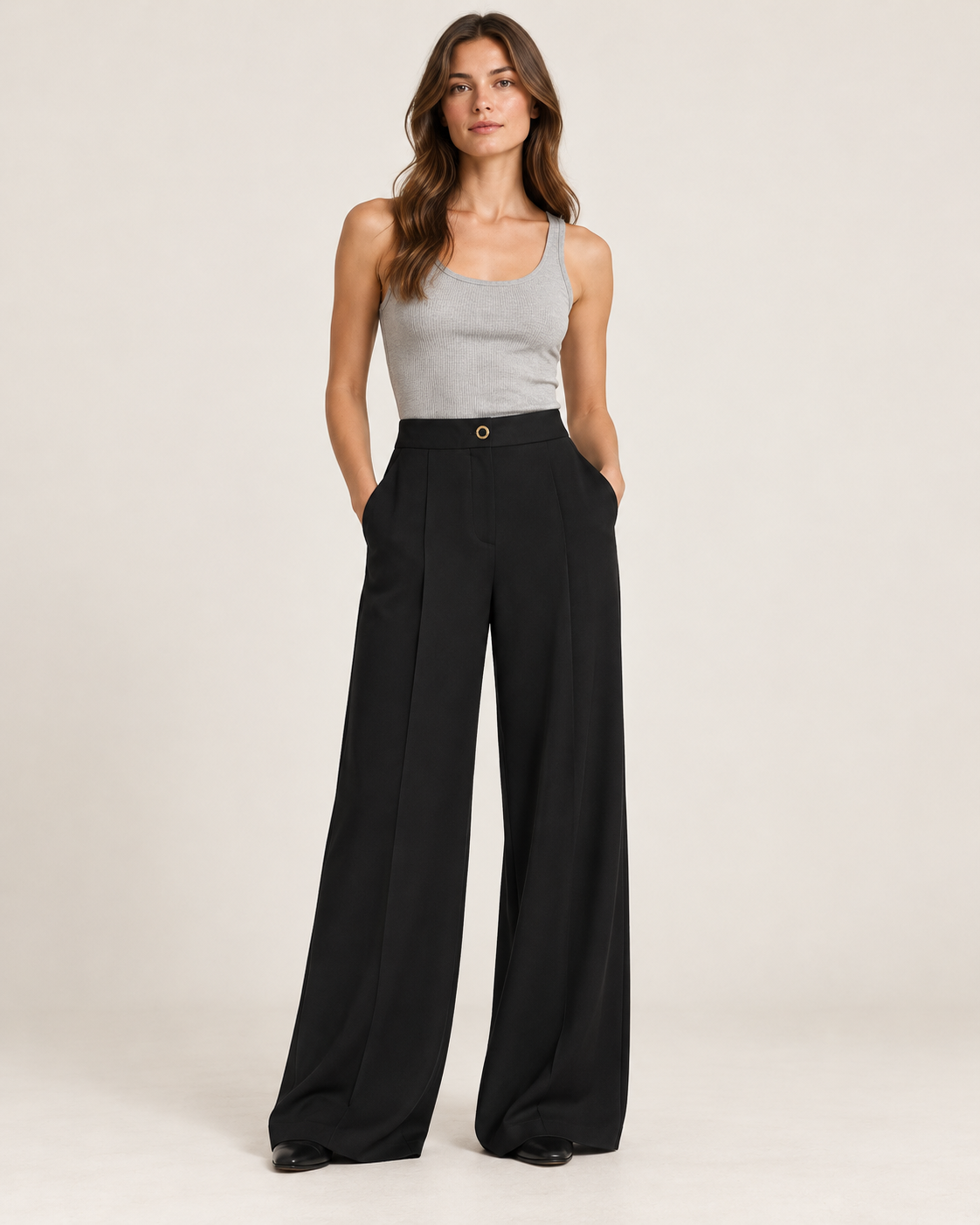 PANTALON BOUTON DORÉ