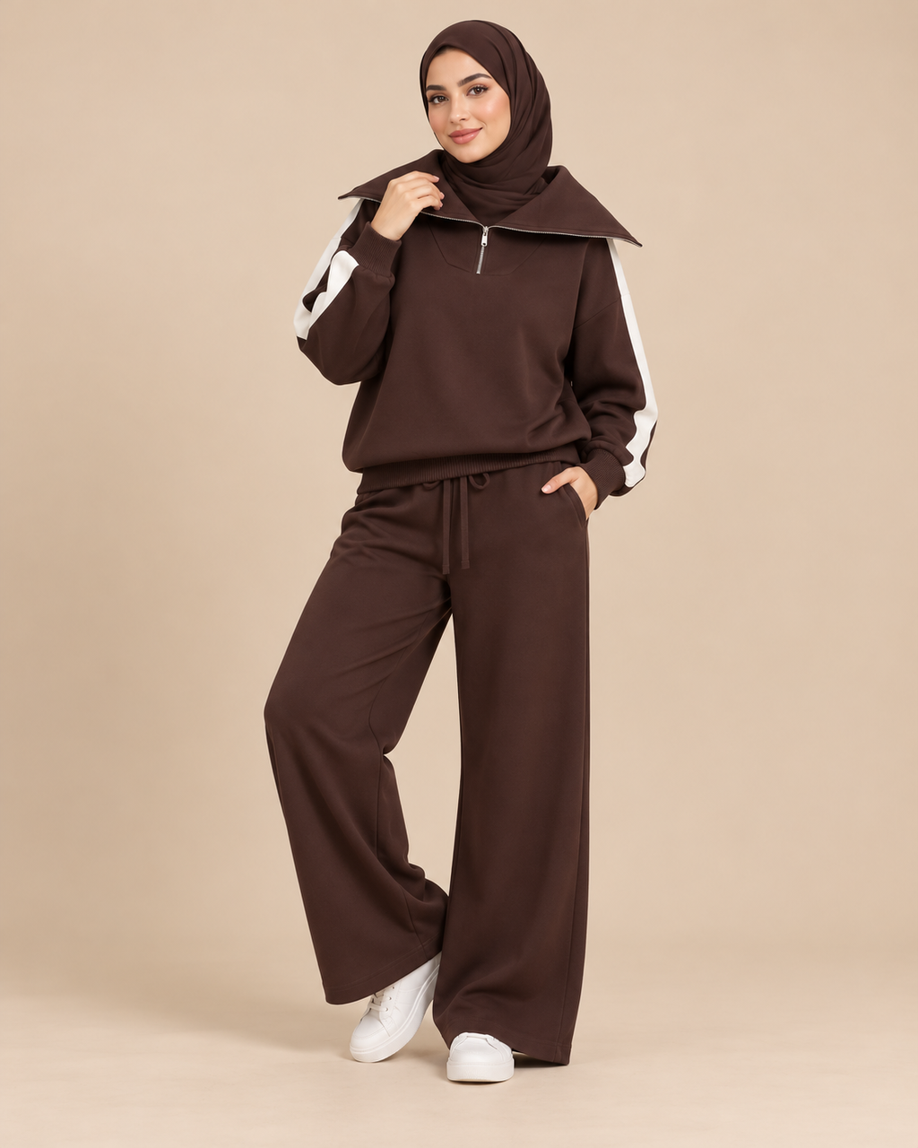 ENSEMBLE SWEAT DEMI-ZIP PANTALON JOGGING