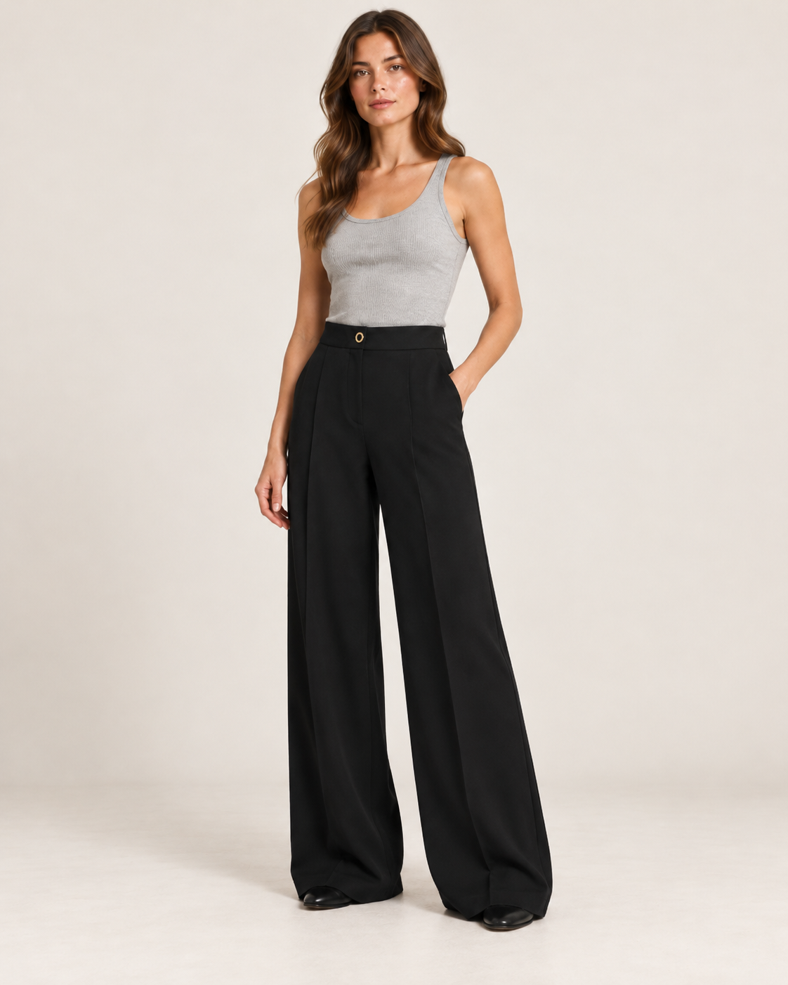 PANTALON BOUTON DORÉ