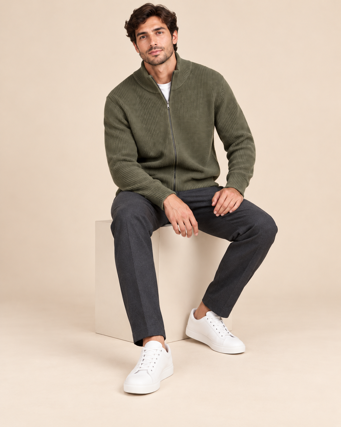 GILET ZIPPÉ EN MAILLE