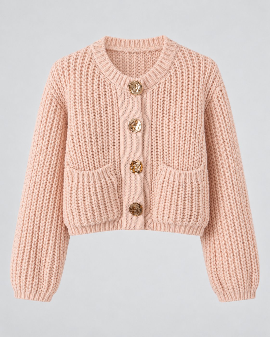 CARDIGAN ÉPAIS UNI BOUTONNÉ