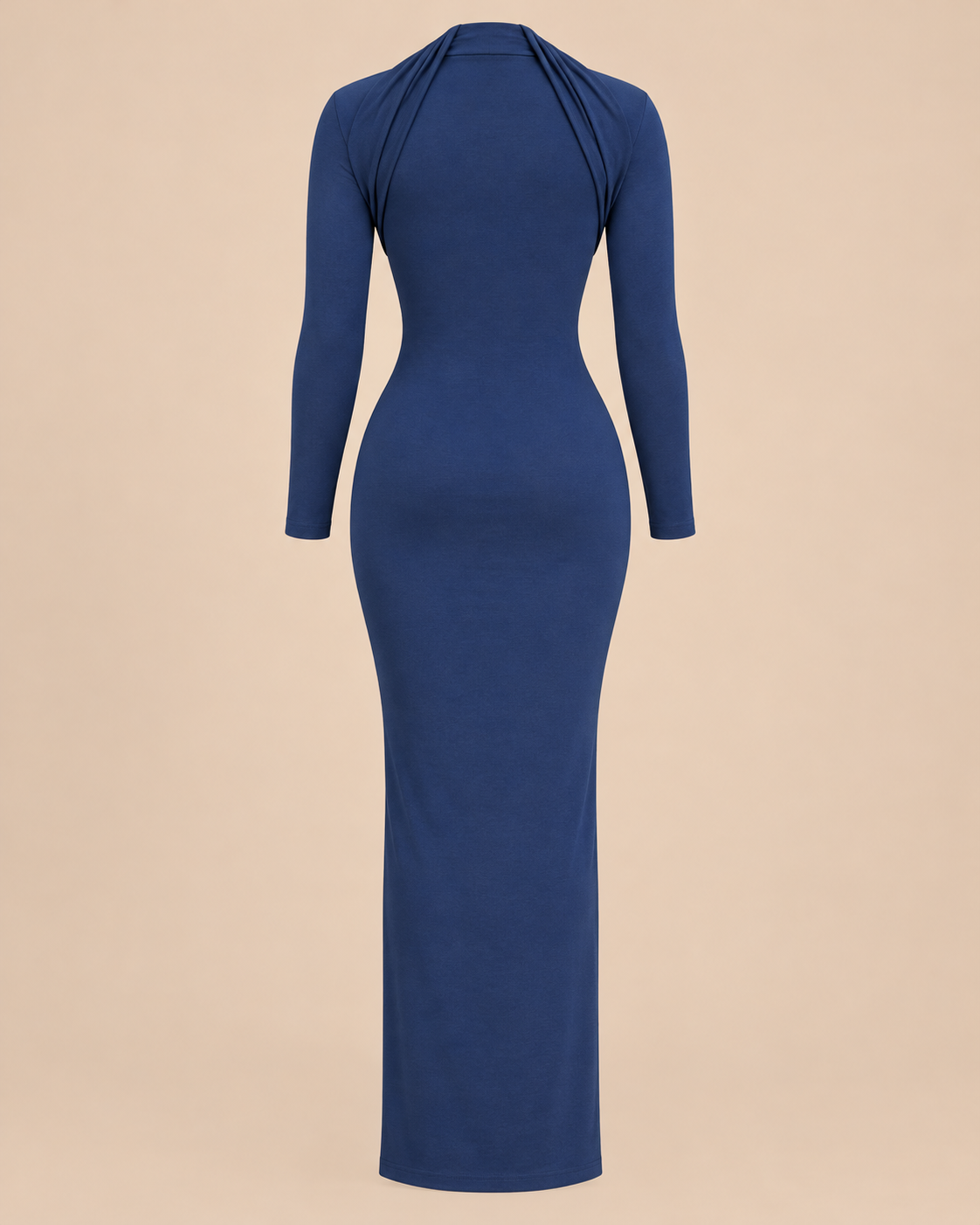 ROBE LONGUE EN MAILLE COL CARRÉ