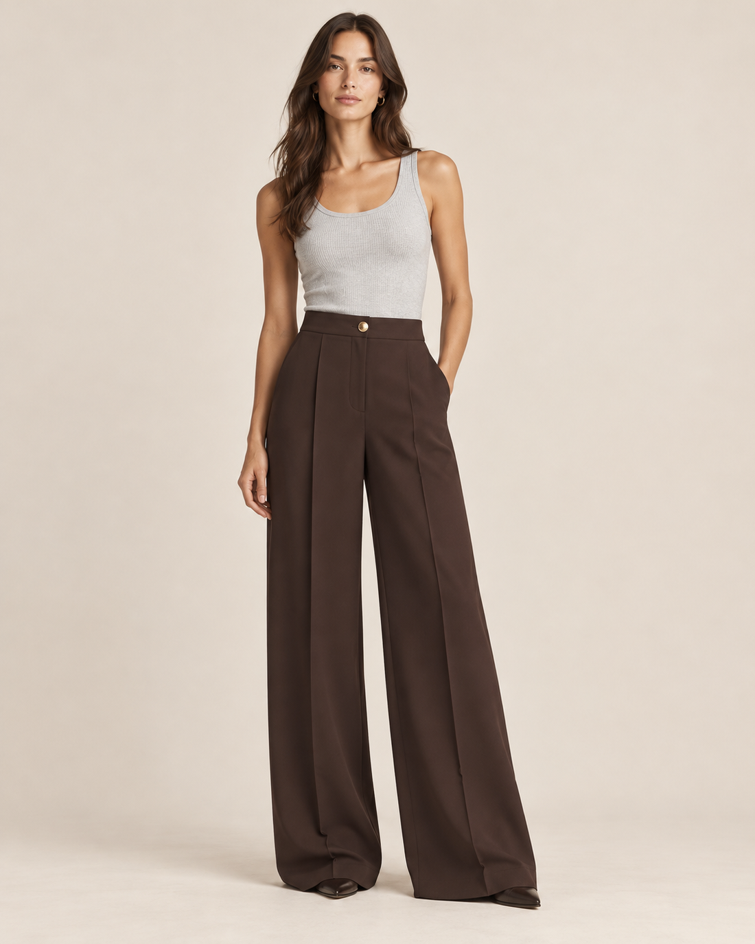 PANTALON BOUTON DORÉ