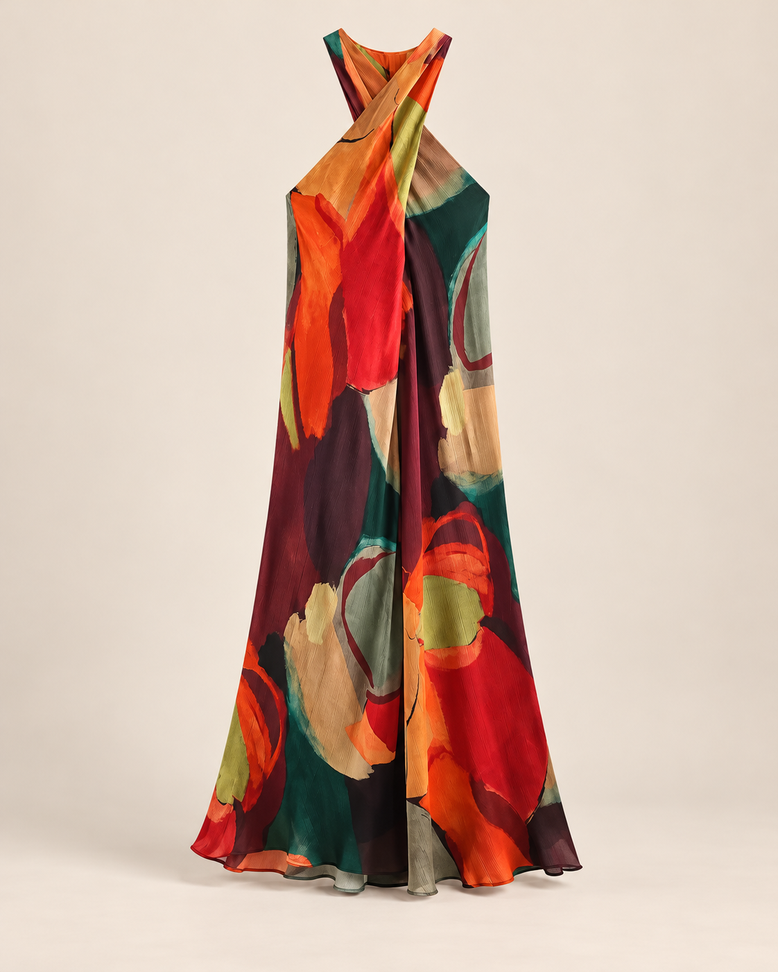 ROBE LONGUE IMPRIMÉE CROISÉE