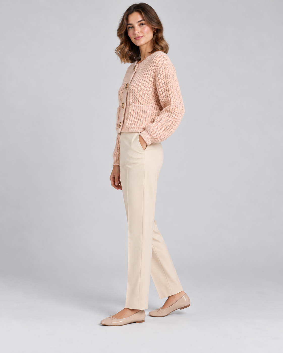 CARDIGAN ÉPAIS UNI BOUTONNÉ