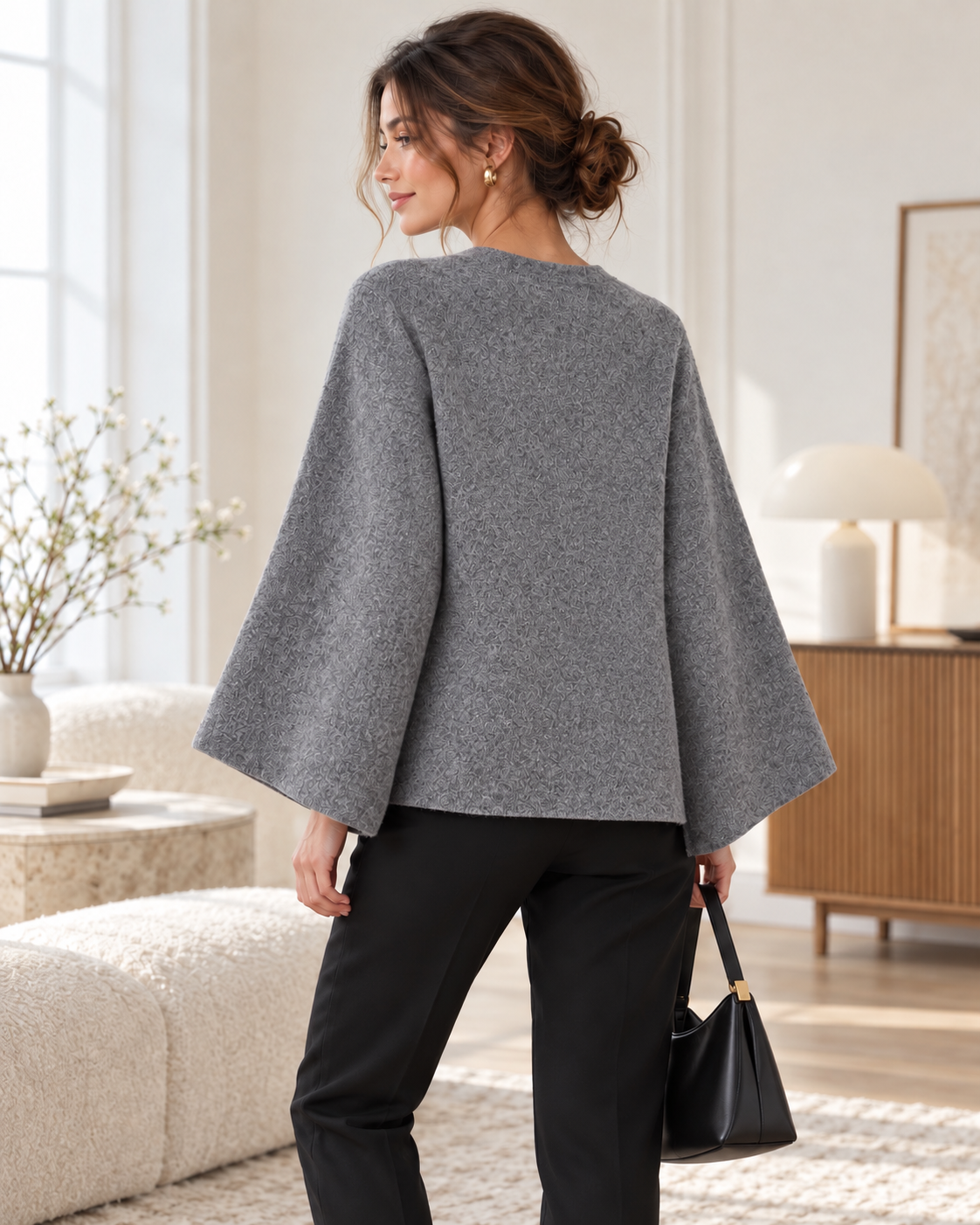 CAPE / PONCHO EN MAILLE AVEC CEINTURE