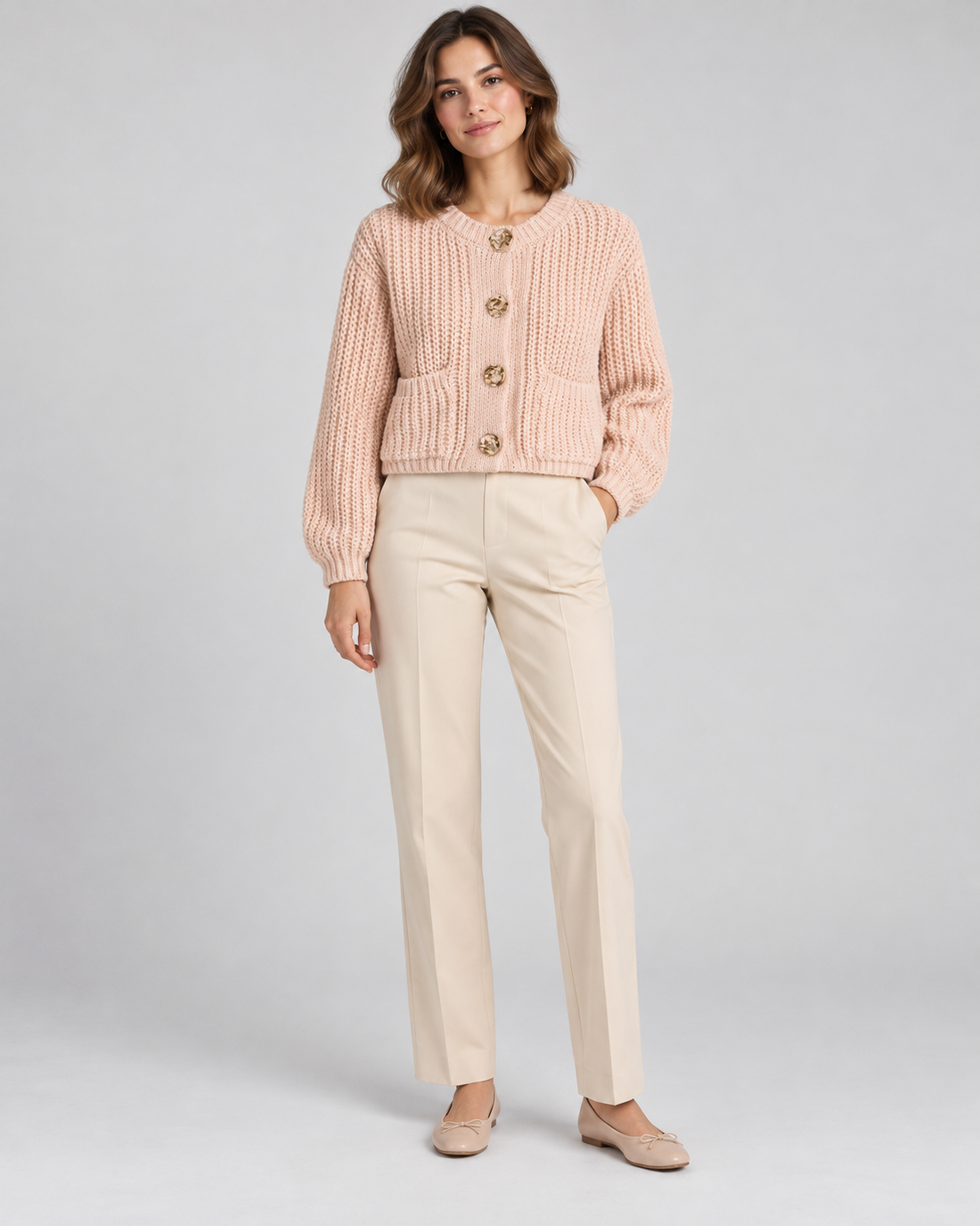 CARDIGAN ÉPAIS UNI BOUTONNÉ