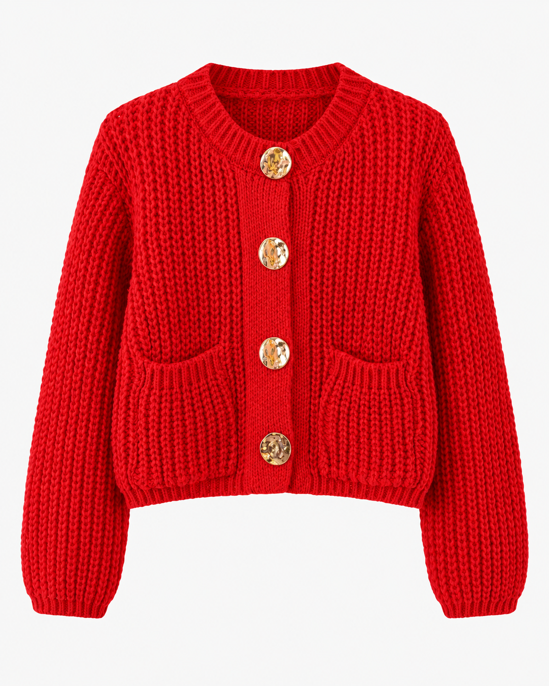 CARDIGAN ÉPAIS UNI BOUTONNÉ