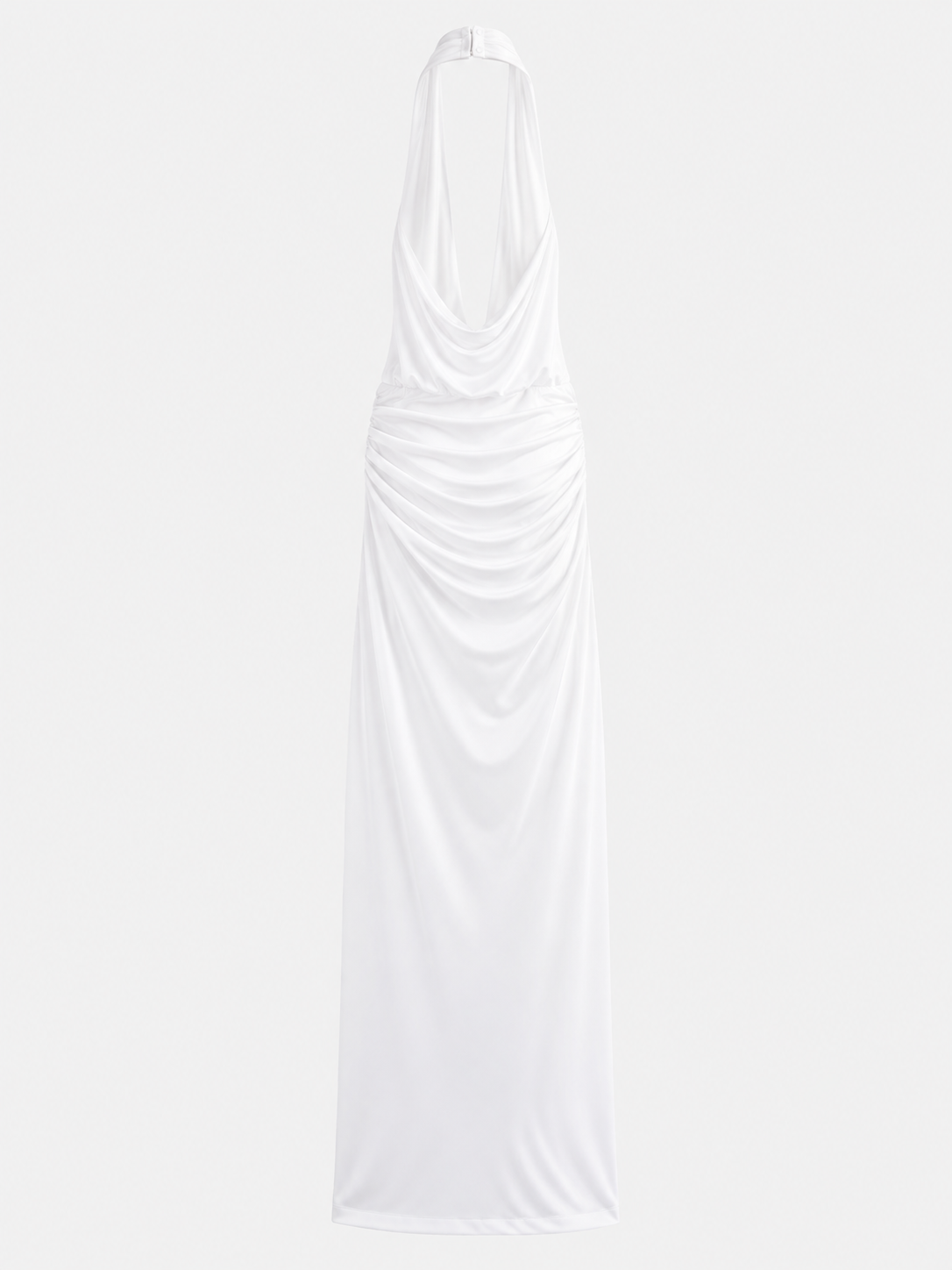 ROBE MI-LONGUE DRAPÉE COL AMÉRICAIN