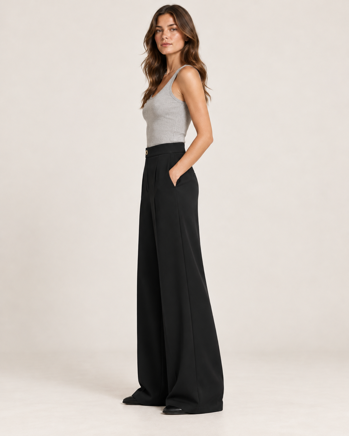 PANTALON BOUTON DORÉ