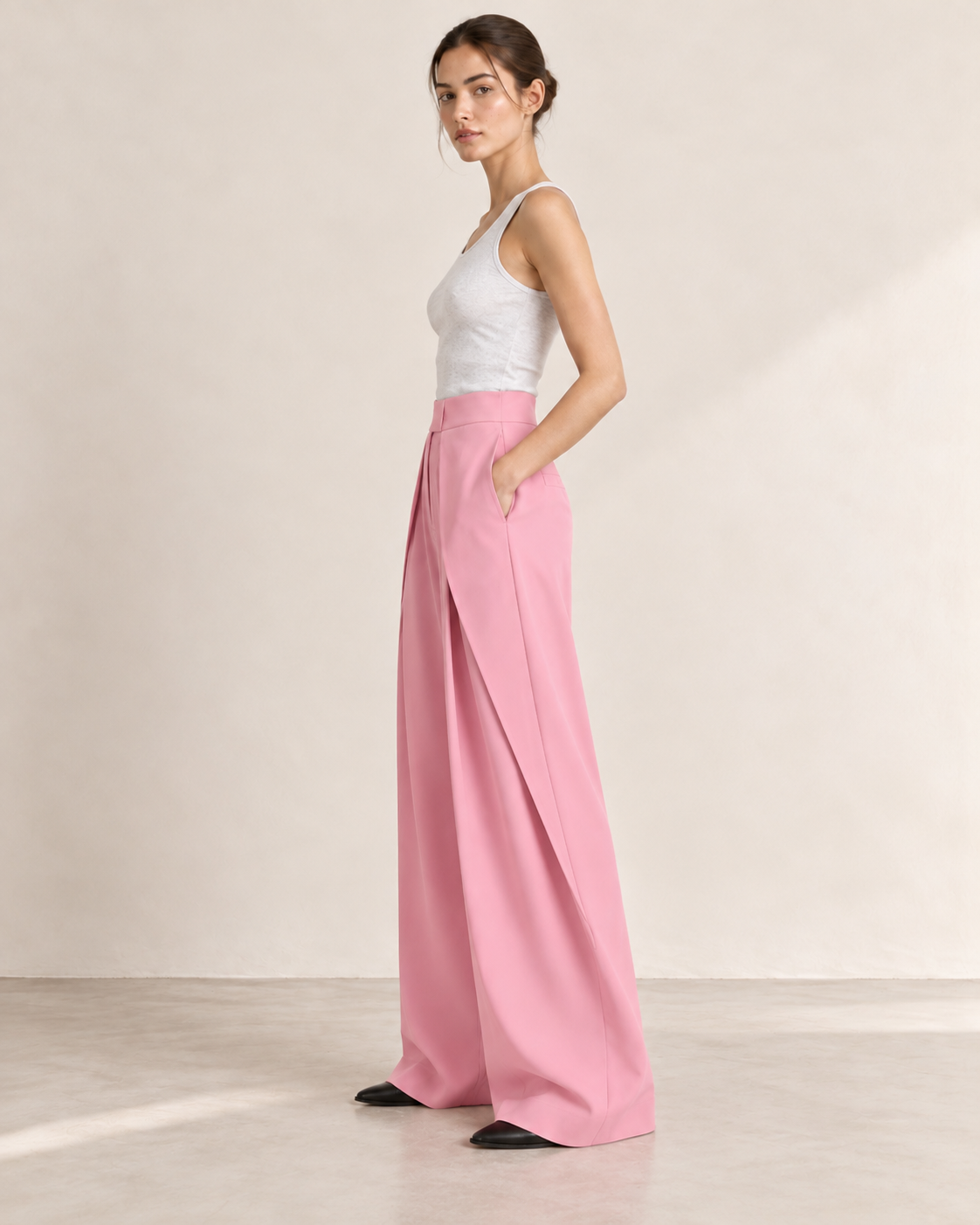 PANTALON LARGE À PINCES