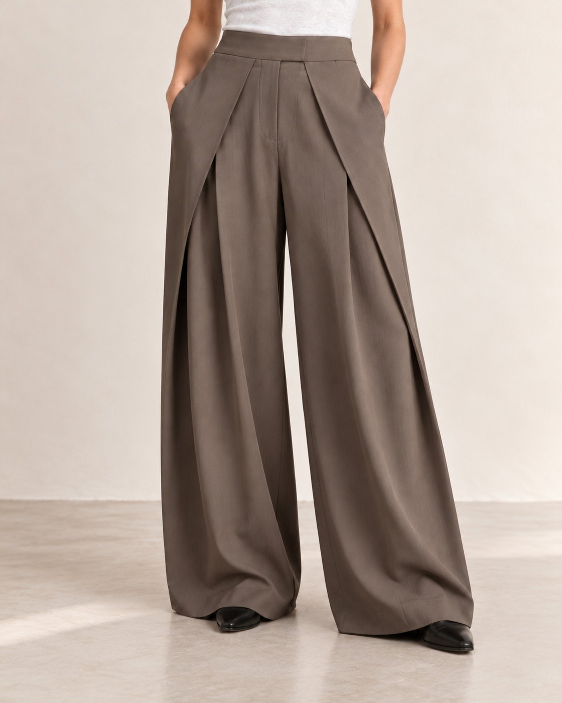 PANTALON LARGE À PINCES
