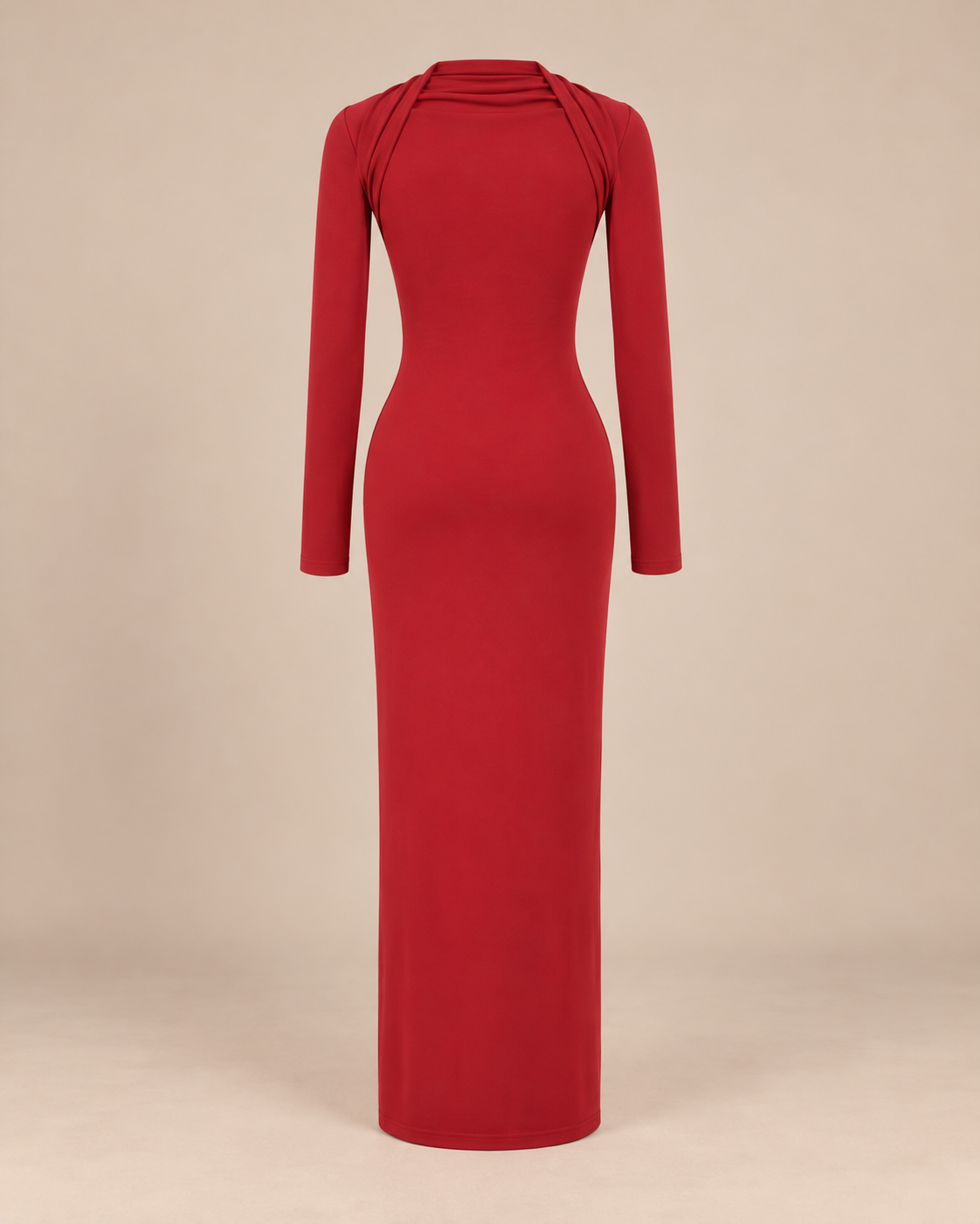 ROBE LONGUE EN MAILLE COL CARRÉ