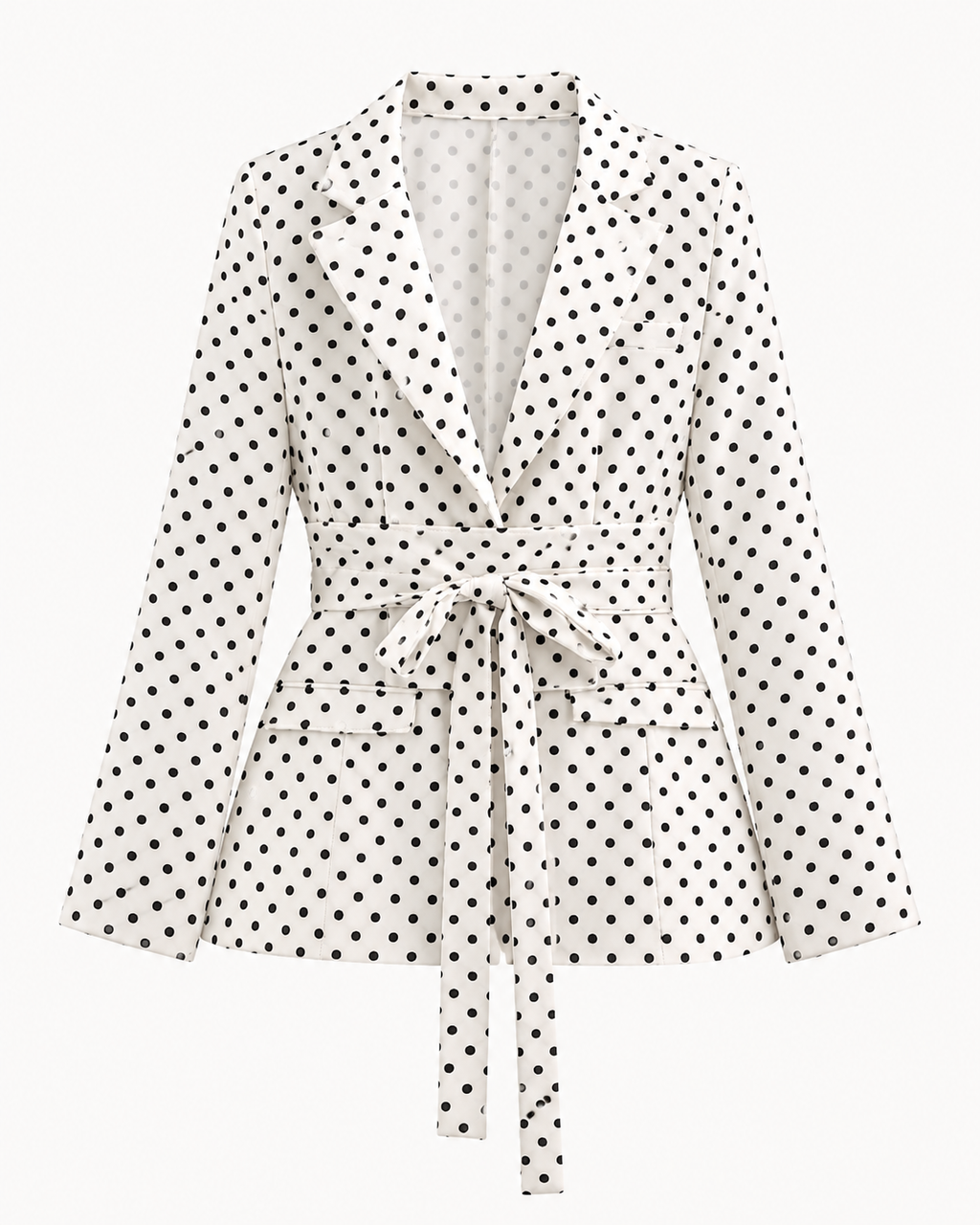 ENSEMBLE BLOUSE NOUÉE JUPE À POIS