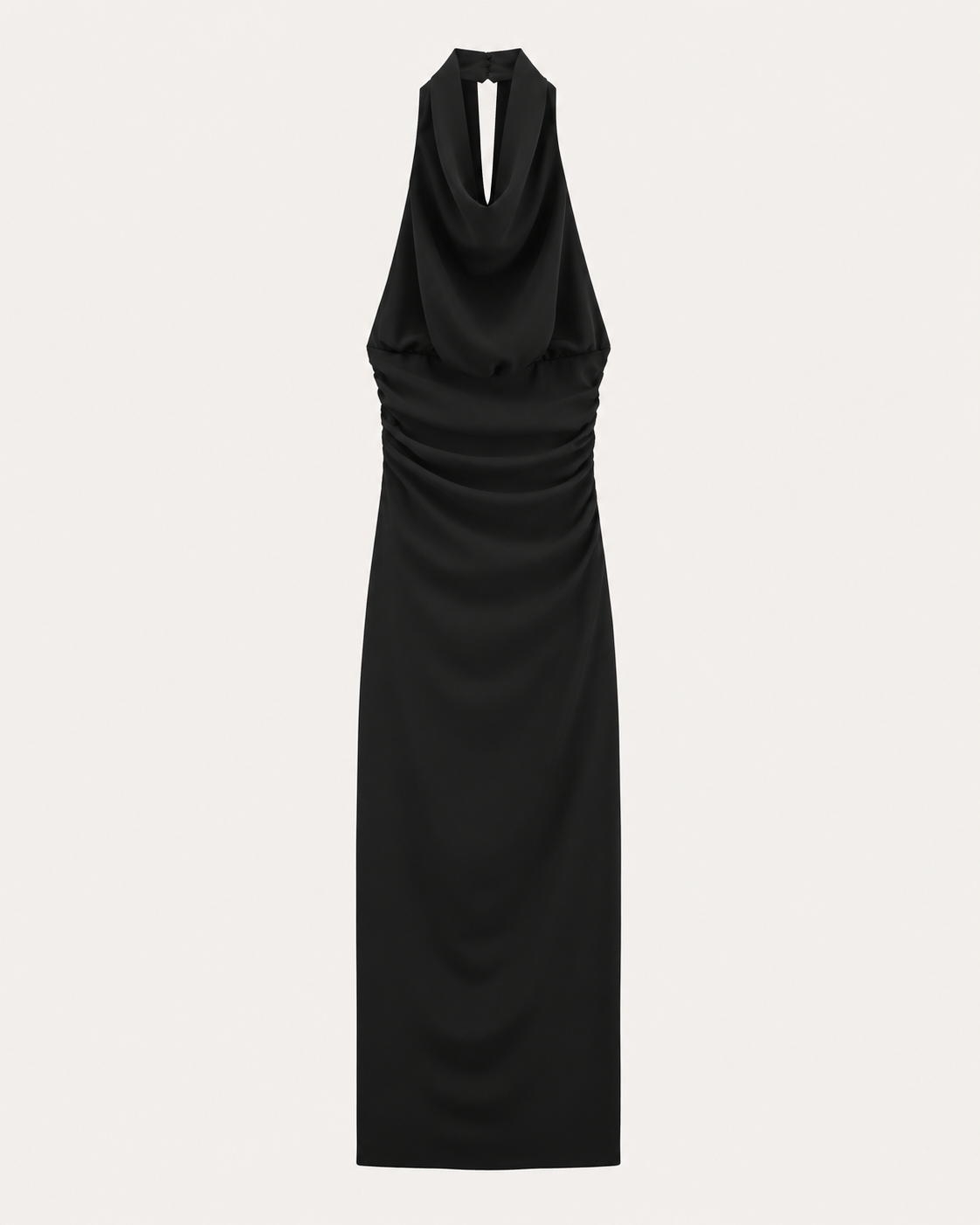 ROBE MI-LONGUE DRAPÉE COL AMÉRICAIN