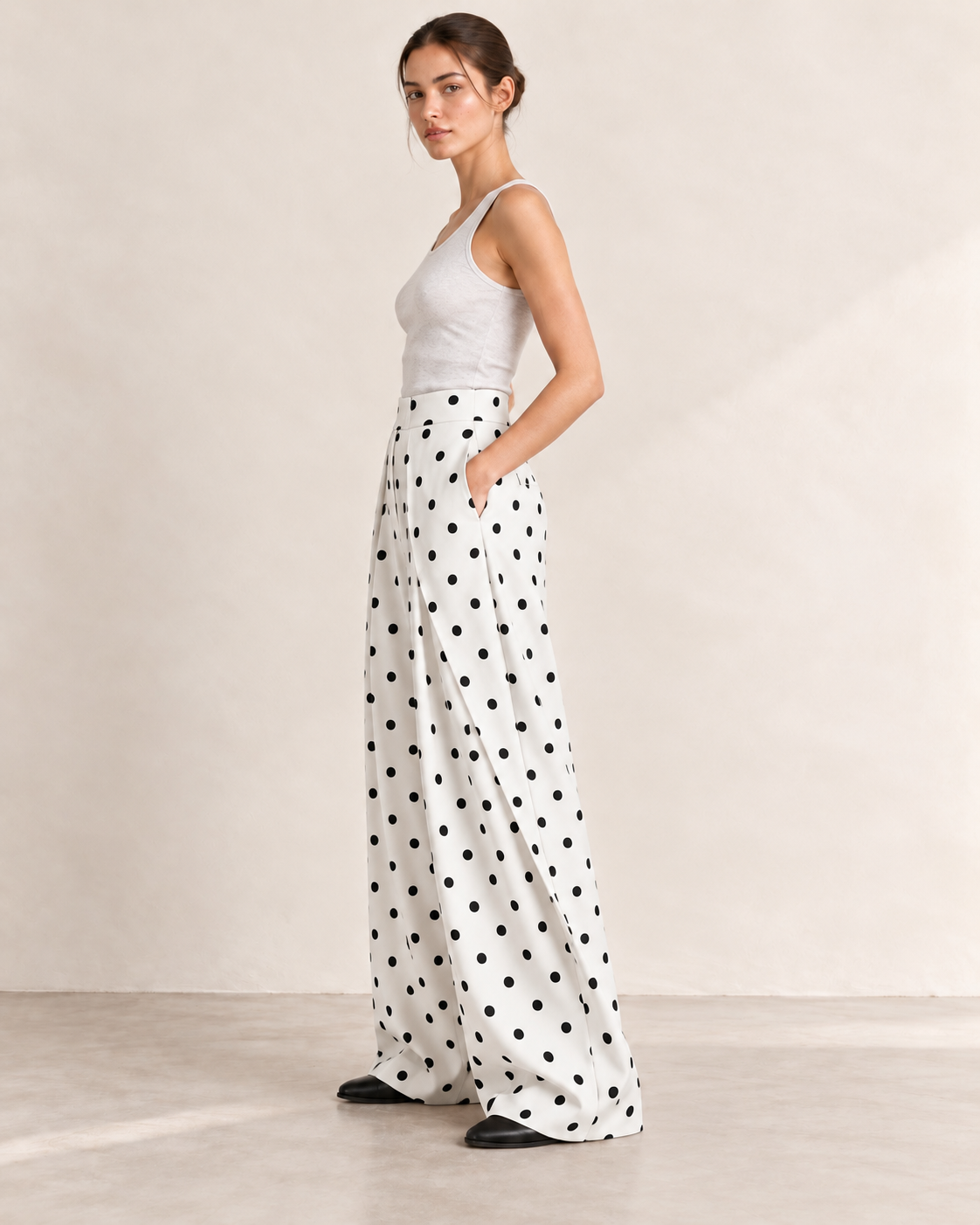 PANTALON LARGE À PINCES