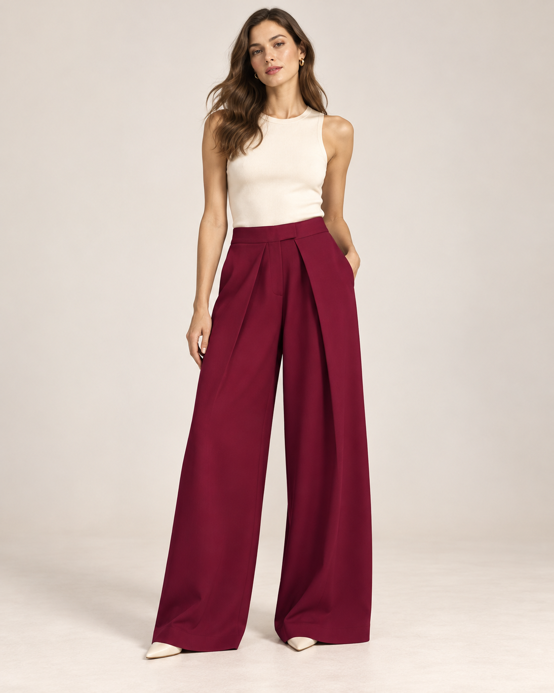 PANTALON LARGE À PINCES