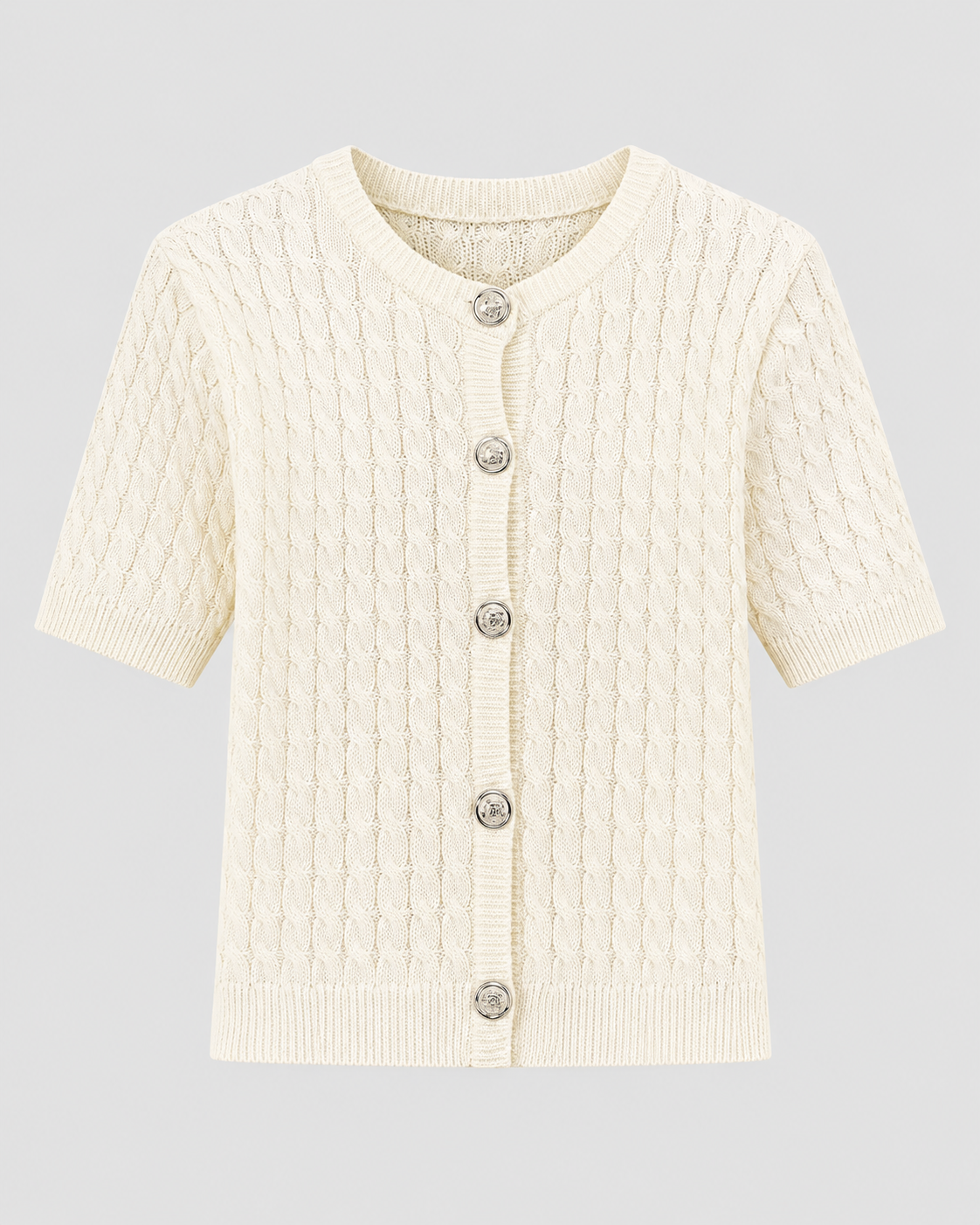 CARDIGAN MANCHE COURTE BOUTONNÉ