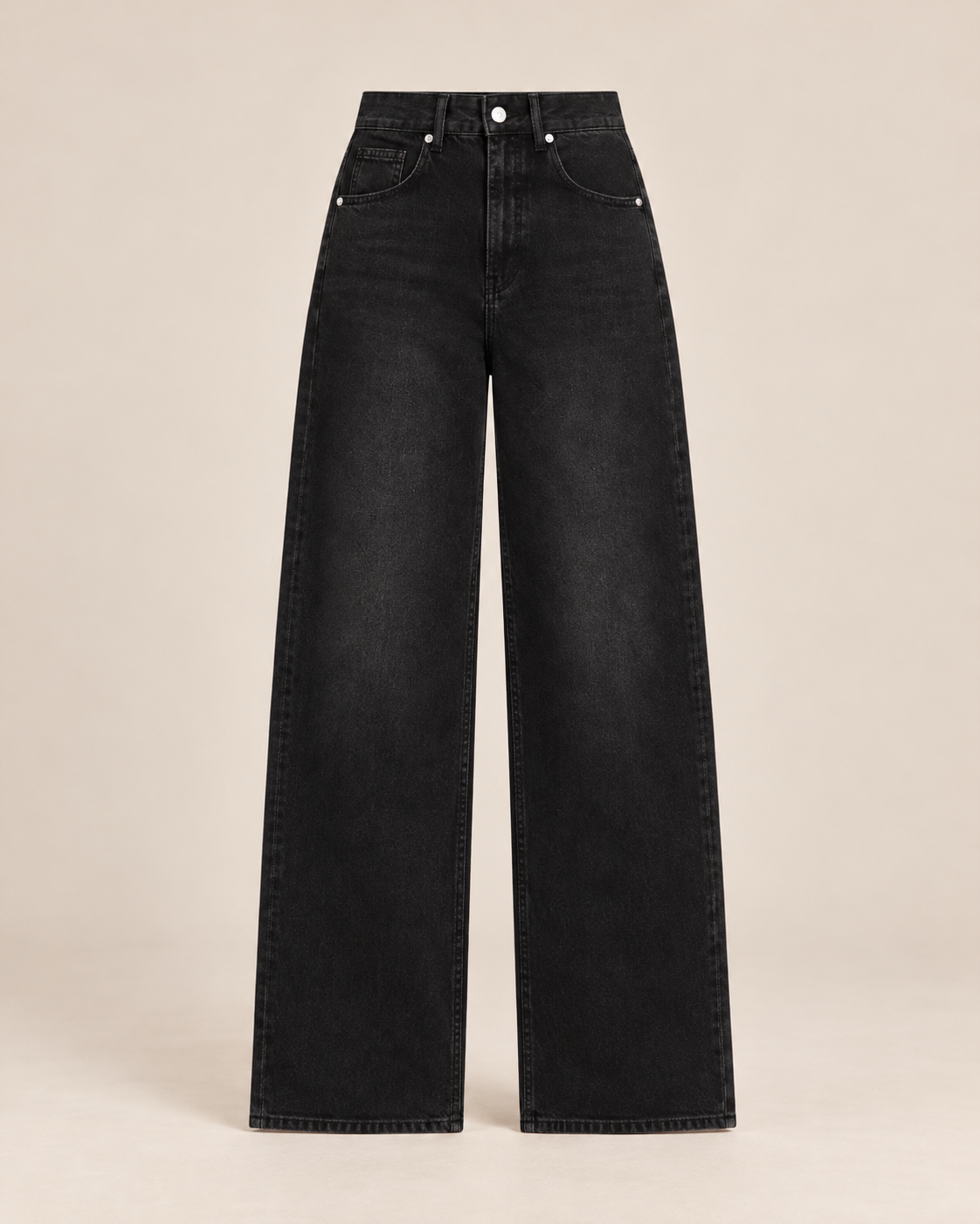 JEAN LARGE TAILLE HAUTE DÉLAVÉ