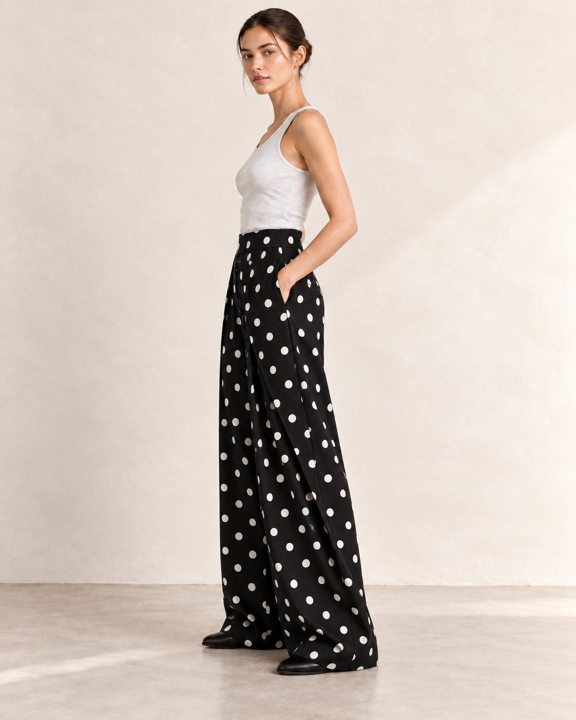 PANTALON LARGE À PINCES
