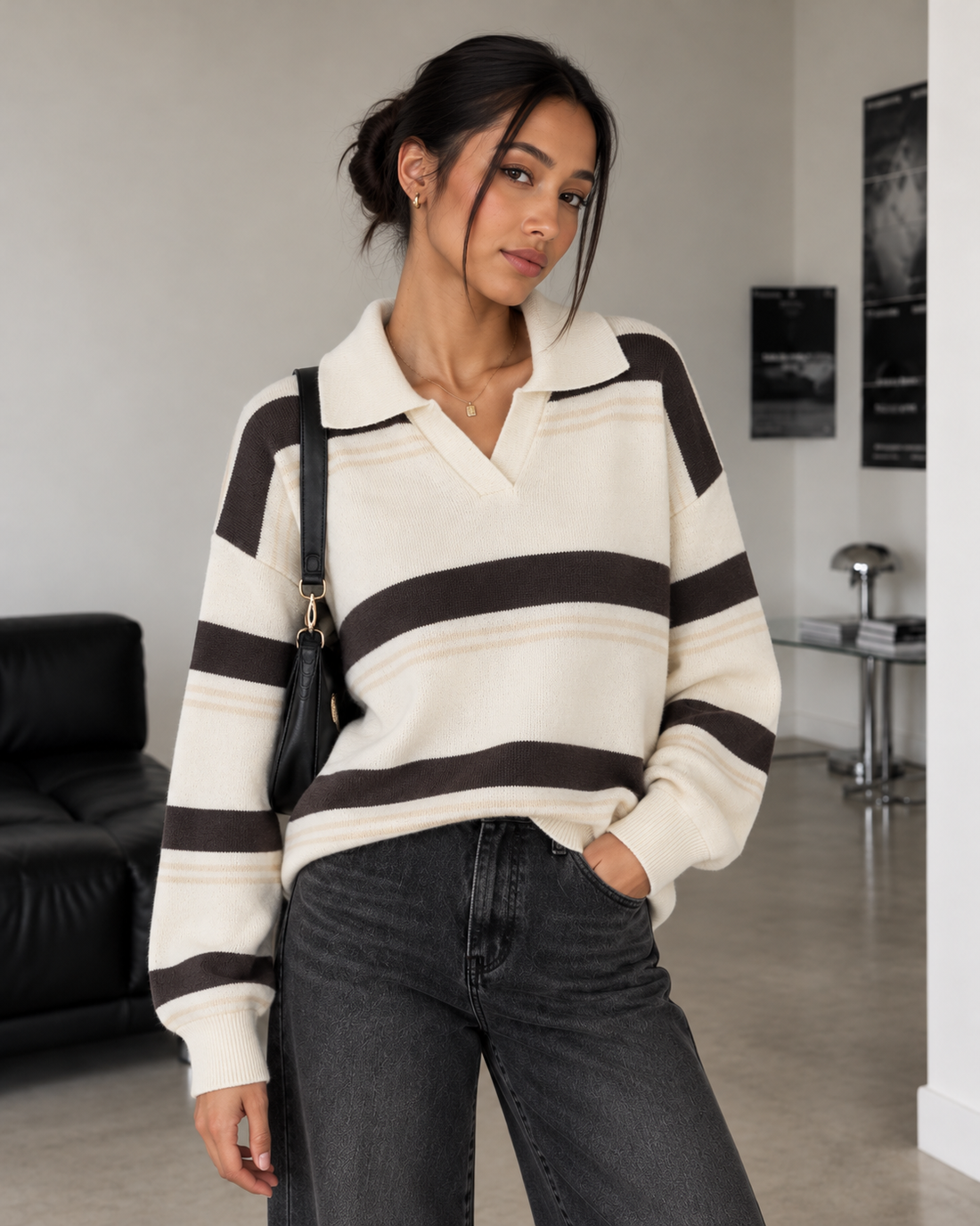 PULL POLO RAYÉ LARGE