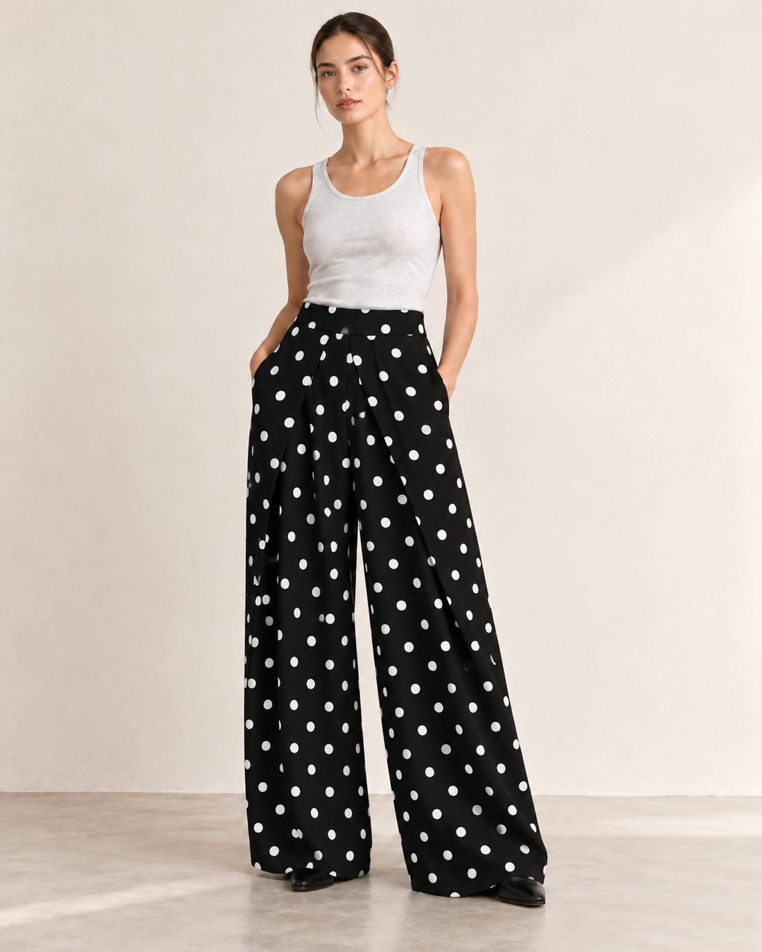 PANTALON LARGE À PINCES