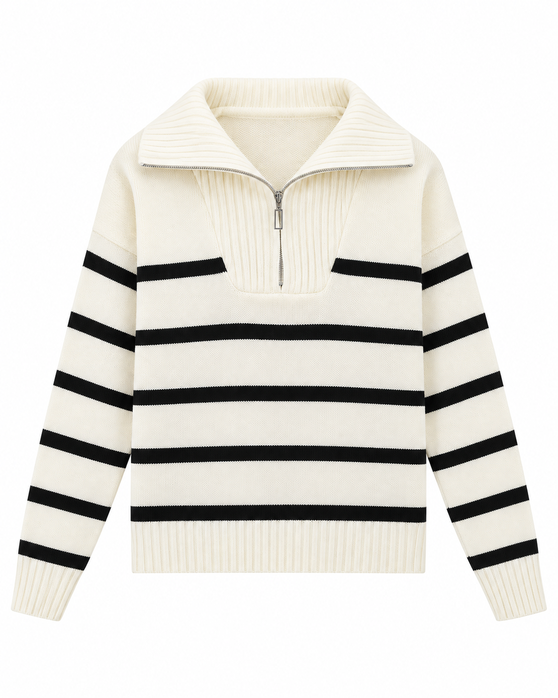 PULL RAYÉ DEMI-ZIP